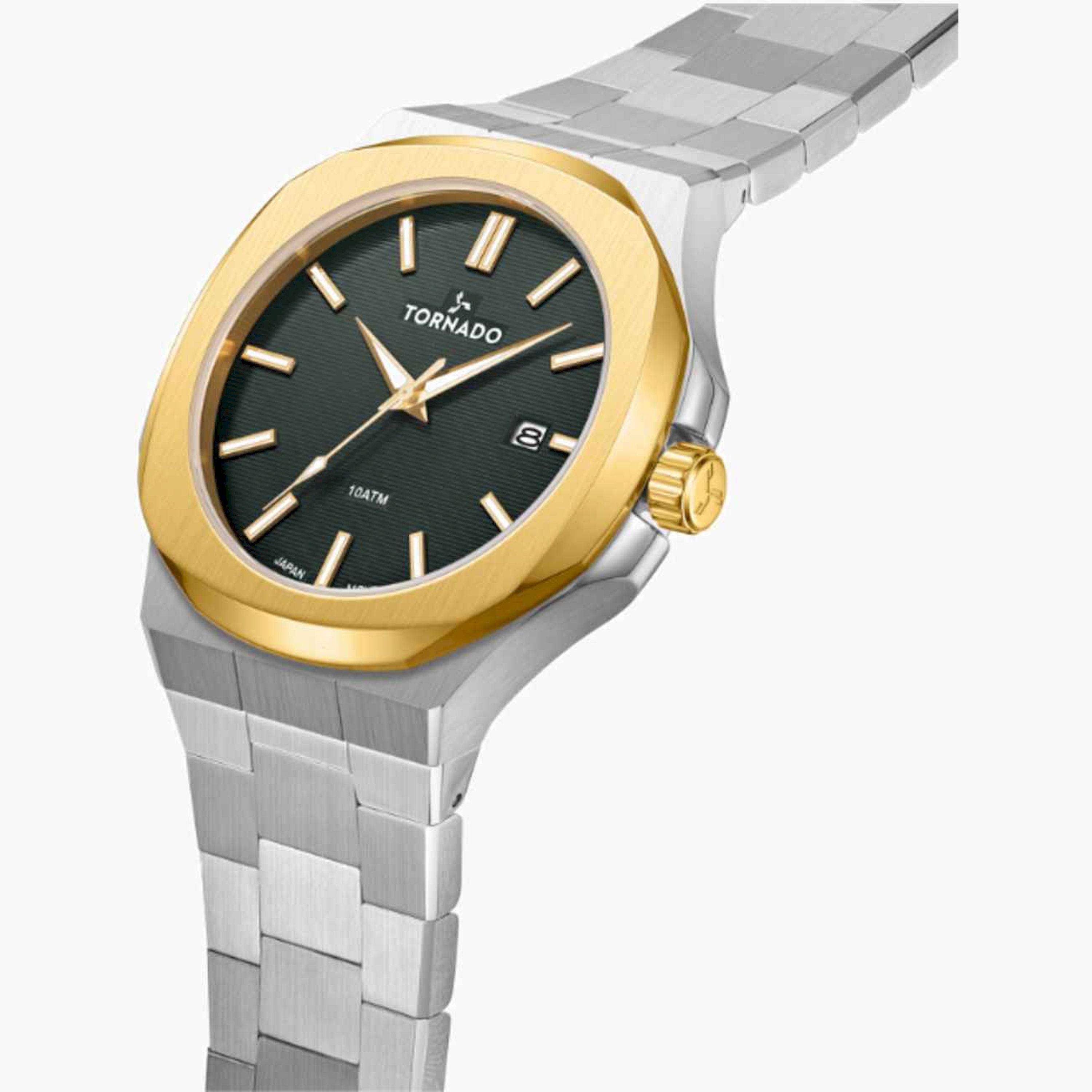 Tornado Men's 43MM Silver Analog Stainless Steel Strap Watch | T21001-TBSHG-men-watchesandjewellery-watches-image-2