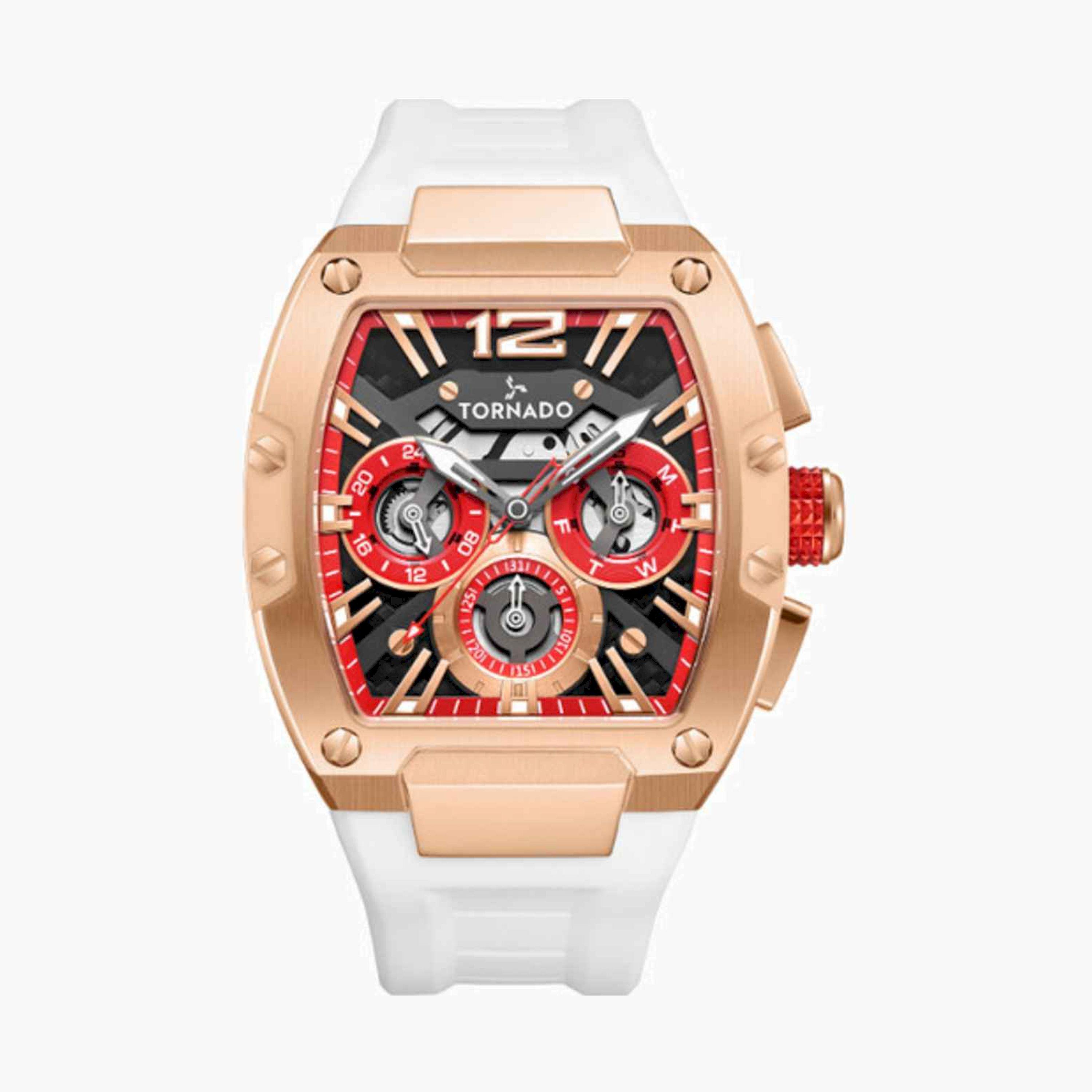 تورنيدو- ساعة رجالية كرونوغراف سيليكون لون أبيض  54مم | T23105-RSWB-men-watchesandjewellery-watches-image-1
