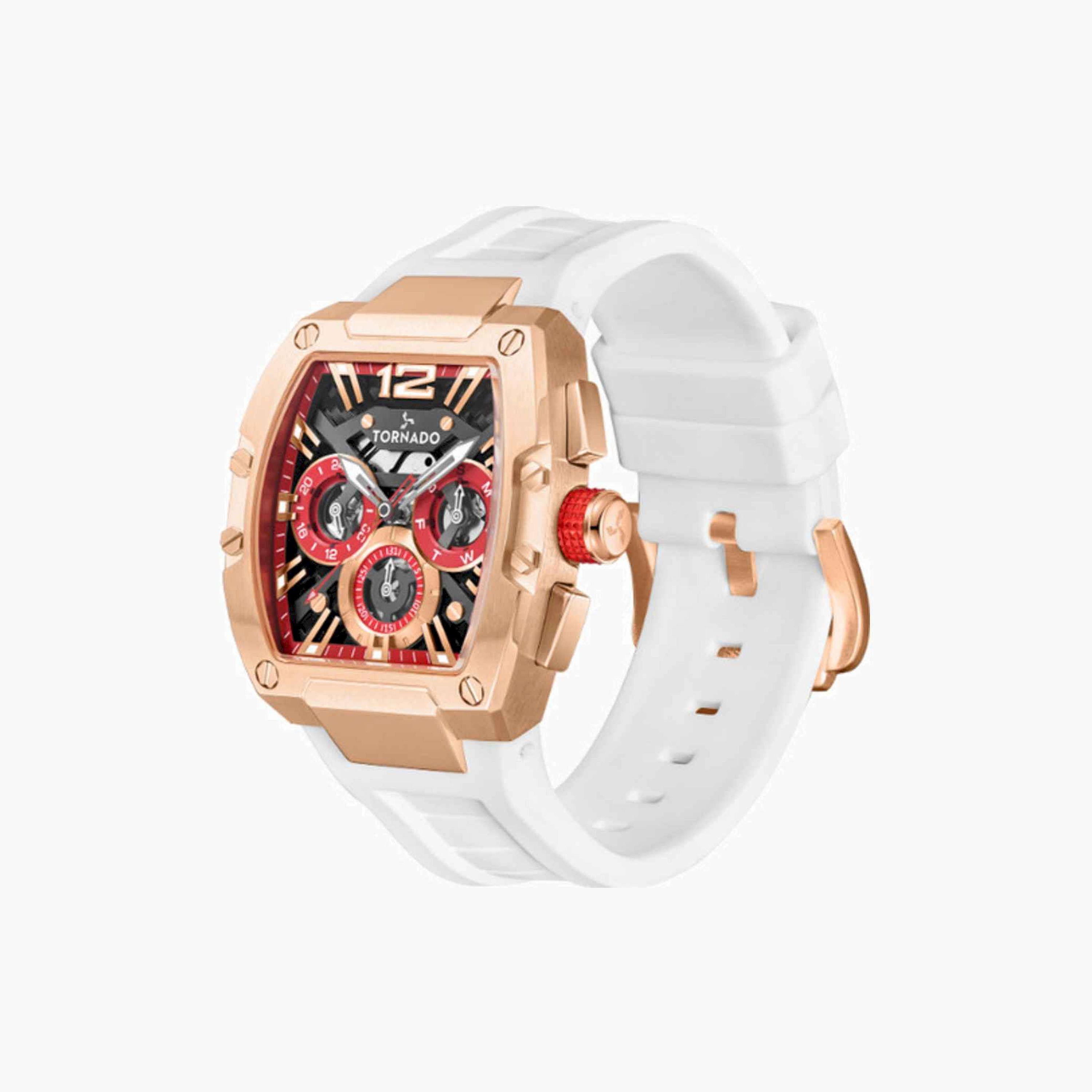 تورنيدو- ساعة رجالية كرونوغراف سيليكون لون أبيض  54مم | T23105-RSWB-men-watchesandjewellery-watches-image-2