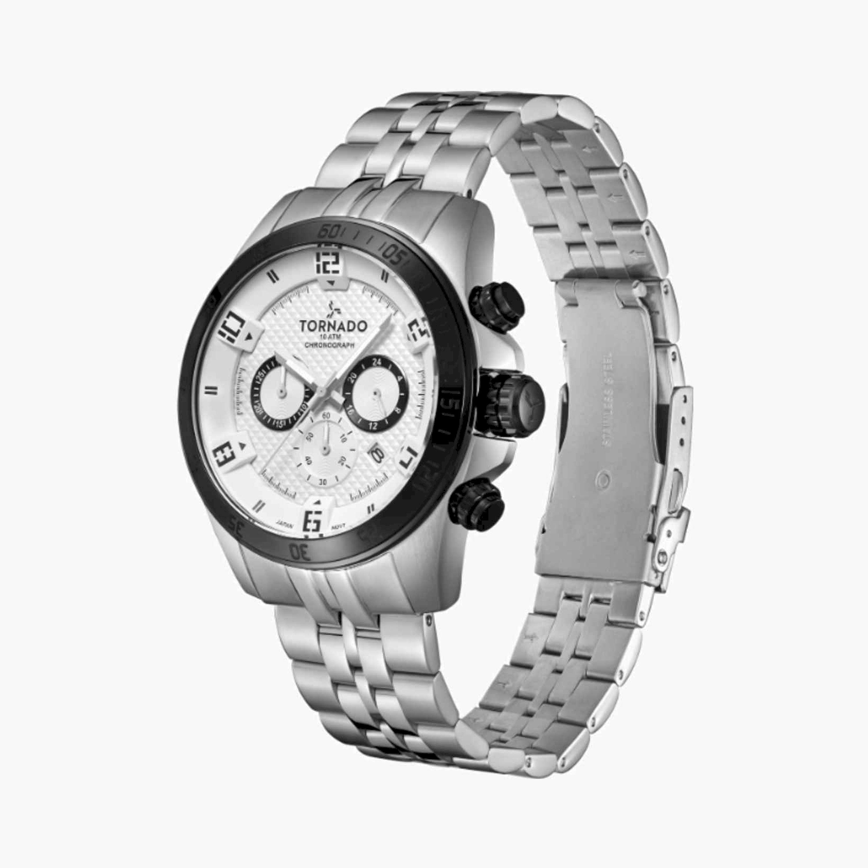 تورنيدو- ساعة رجالية كرونوغراف ستانلس ستيل لون فضي  46مم | T3149B-YBSW-men-watchesandjewellery-watches-image-2