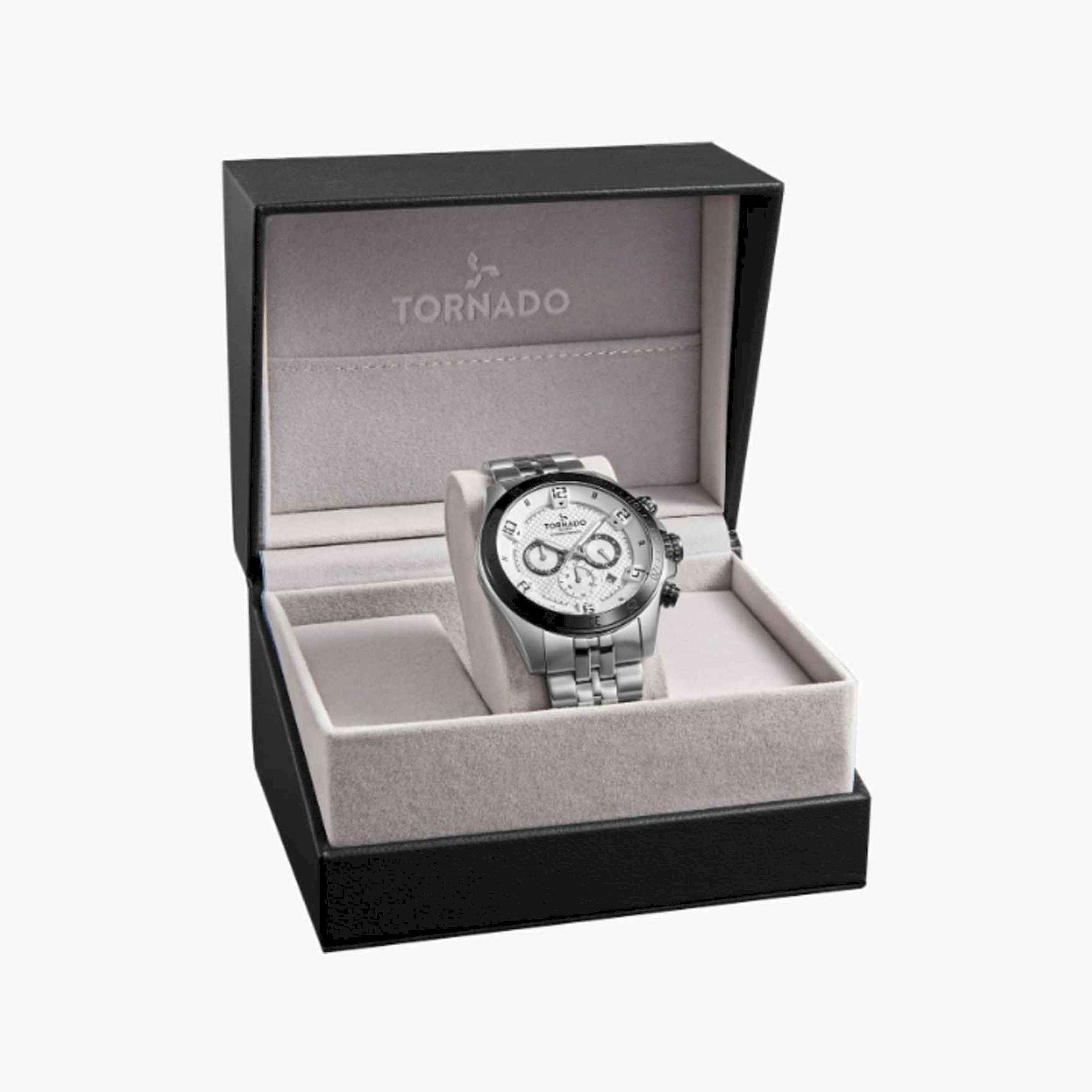 تورنيدو- ساعة رجالية كرونوغراف ستانلس ستيل لون فضي  46مم | T3149B-YBSW-men-watchesandjewellery-watches-image-4