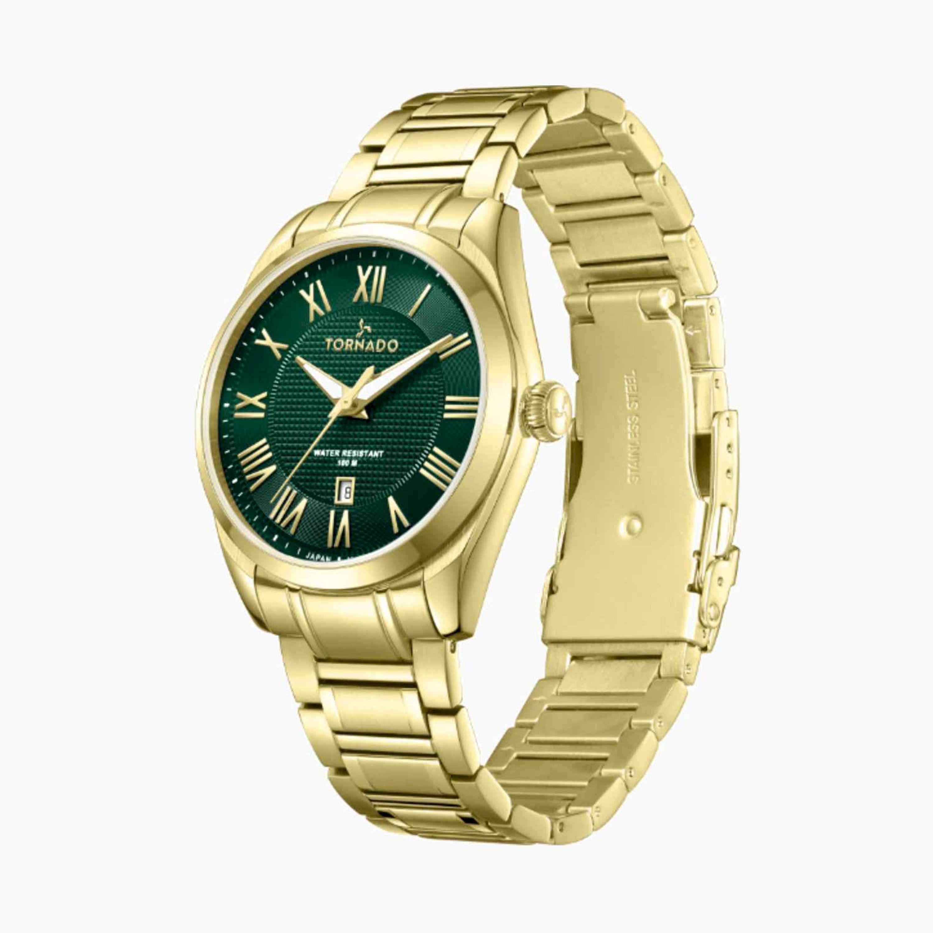 Tornado Men's 48MM Gold Analog Stainless Steel Strap Watch | T8007-GBGH-men-watchesandjewellery-watches-image-2