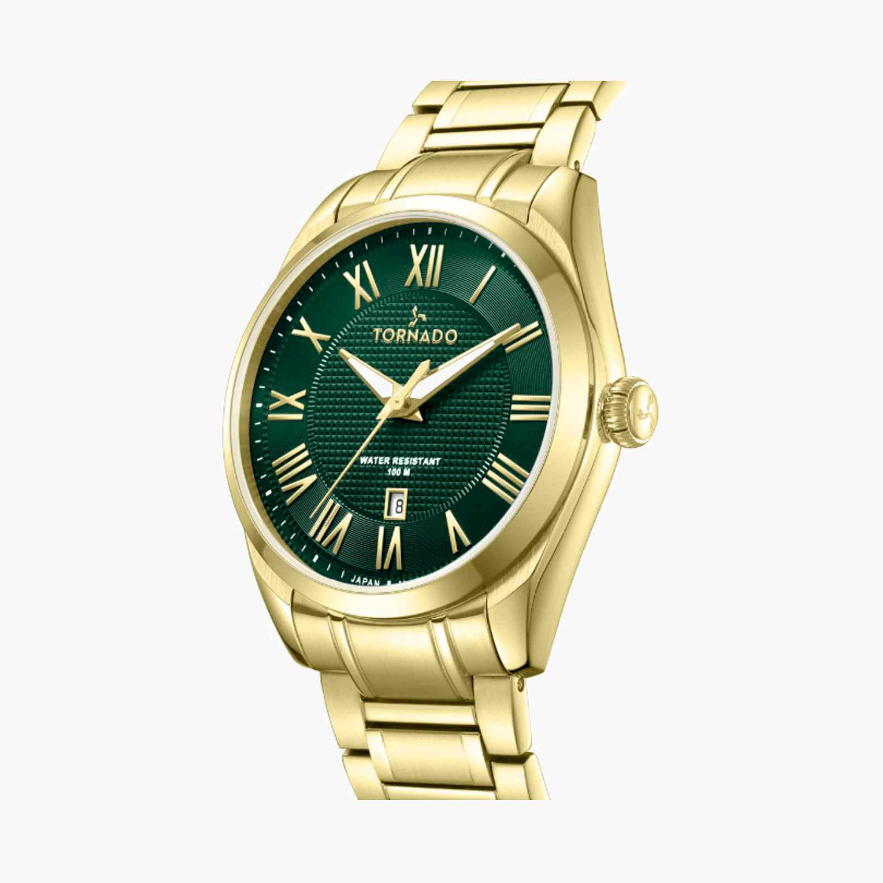 Tornado Men's 48MM Gold Analog Stainless Steel Strap Watch | T8007-GBGH-men-watchesandjewellery-watches-image-5