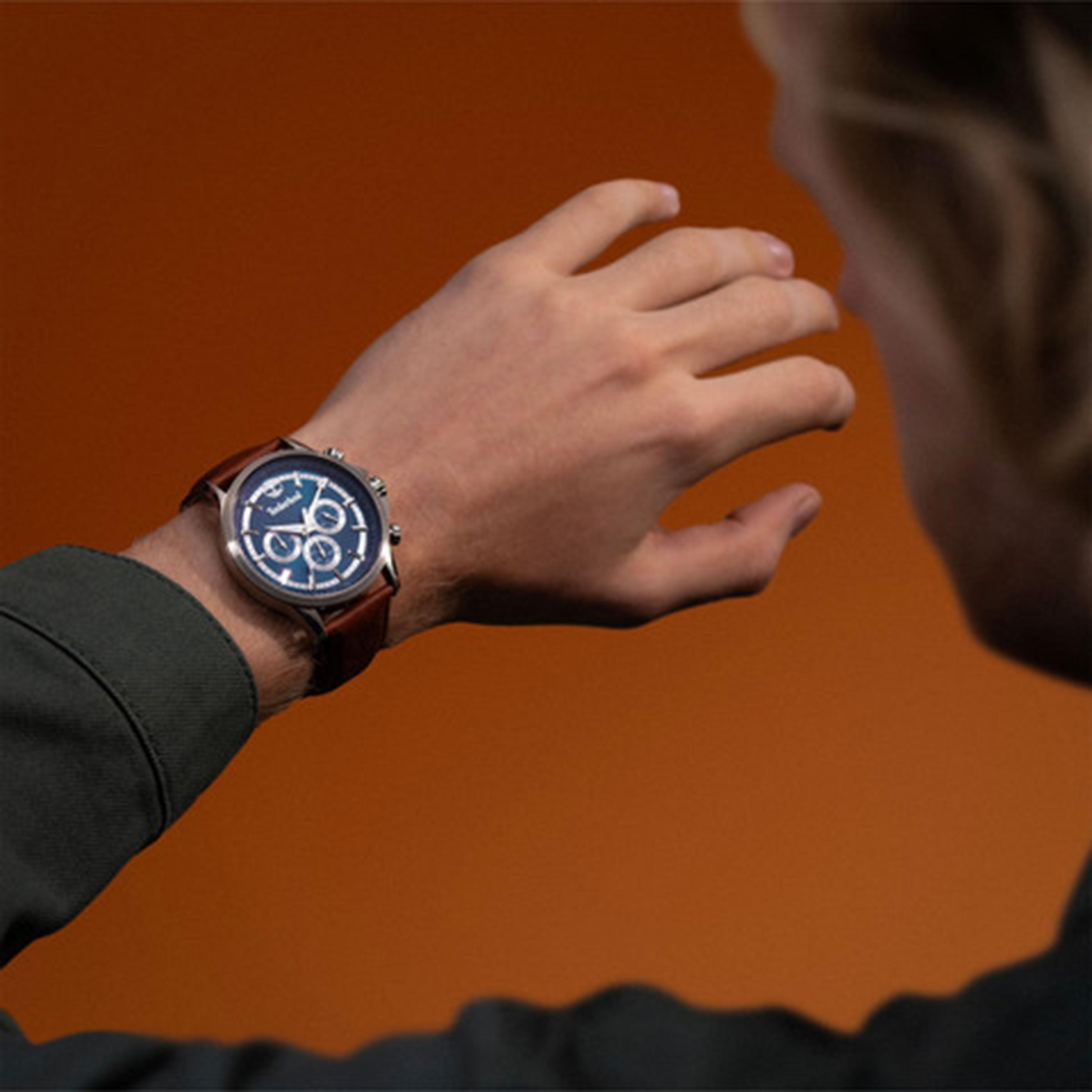 تيمبرلاند- ساعة رجالية كرونوغراف 45 مم سوار جلدي لون بني | TDWGF0054602-men-watchesandjewellery-watches-image-5