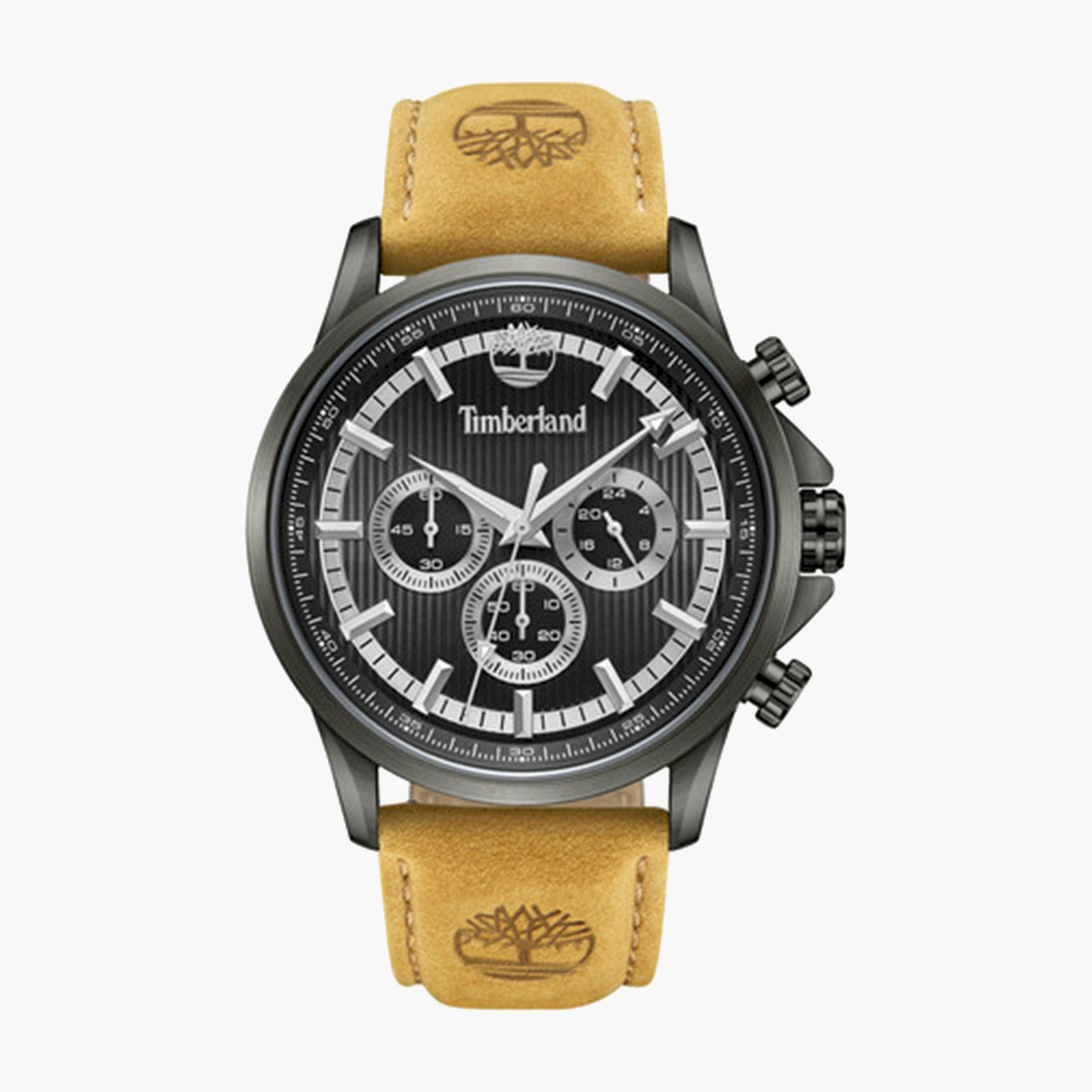 تيمبرلاند- ساعة رجالية كرونوغراف 45 مم سوار جلدي لون بيج | TDWGF0054603-men-watchesandjewellery-watches-image-1
