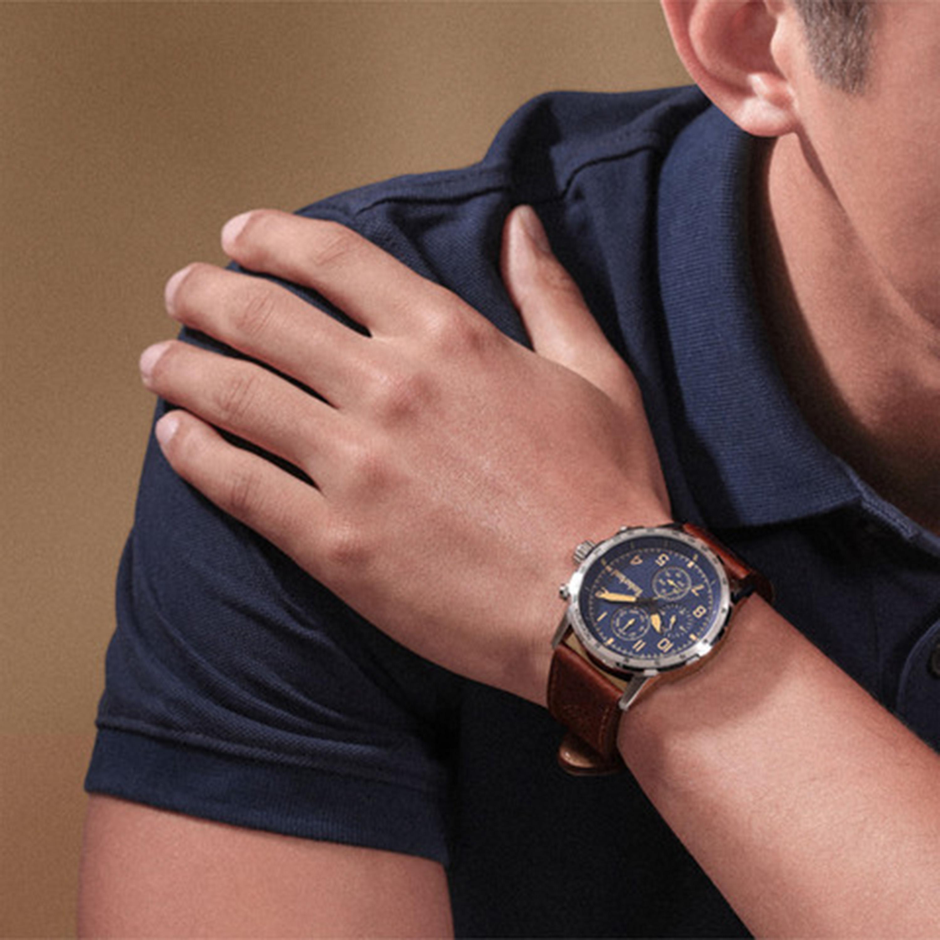 تيمبرلاند- ساعة رجالية كرونوغراف 44 مم سوار جلدي لون بني | TDWGF0055401-men-watchesandjewellery-watches-image-5