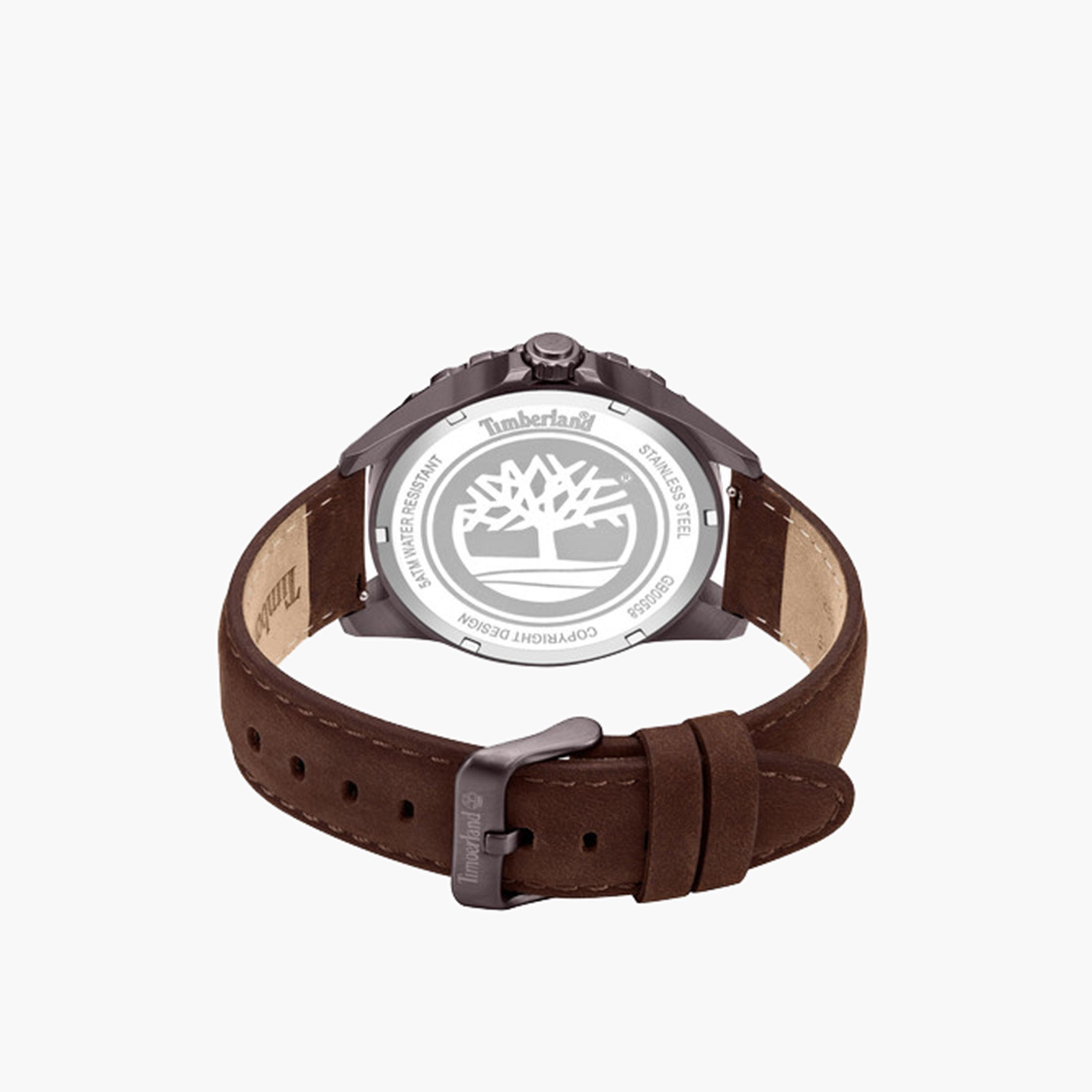 تيمبرلاند- ساعة رجالية تناظرية 45 مم سوار جلدي لون بني | TDWGB0055802-men-watchesandjewellery-watches-image-3