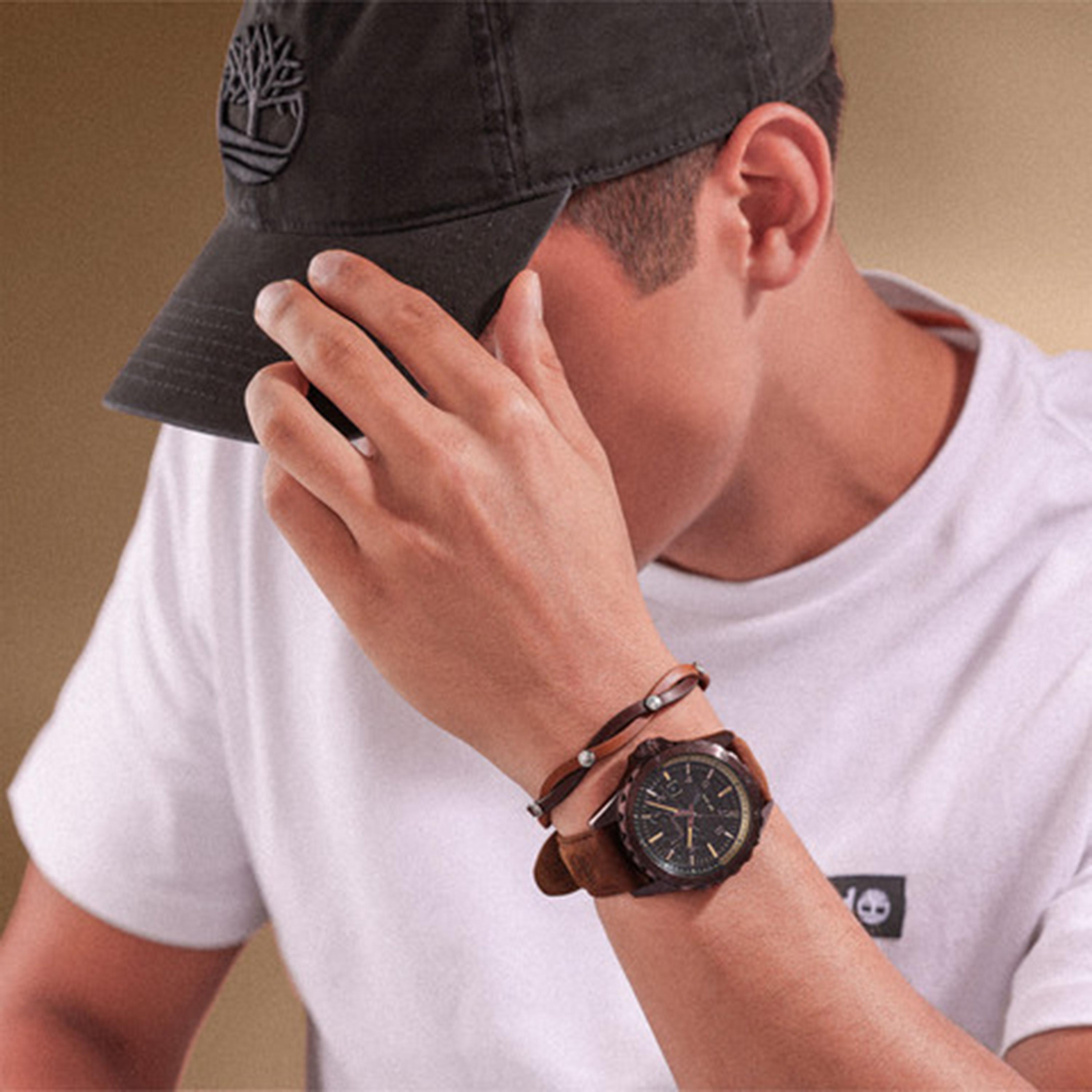 تيمبرلاند- ساعة رجالية تناظرية 45 مم سوار جلدي لون بني | TDWGB0055802-men-watchesandjewellery-watches-image-4