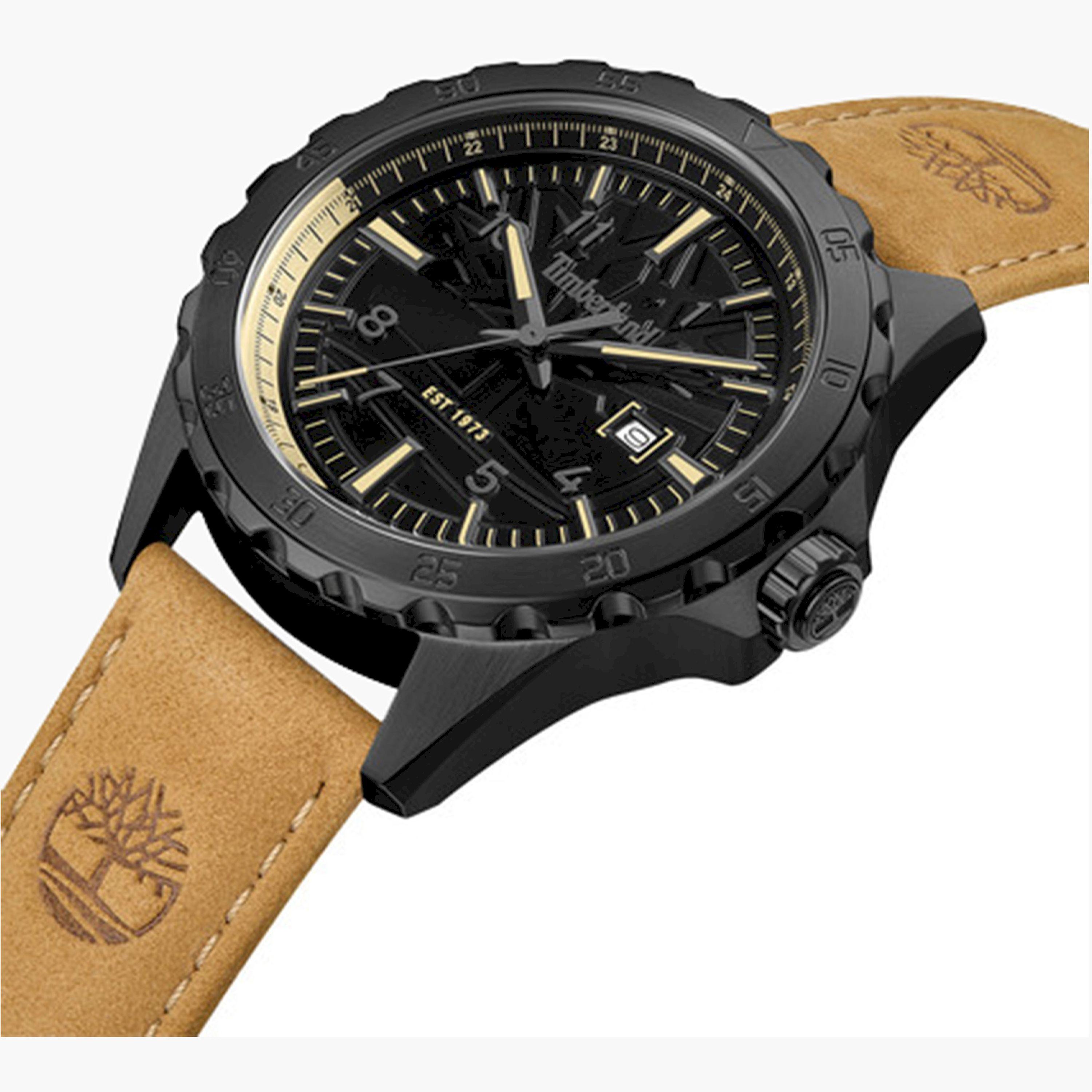 تيمبرلاند- ساعة رجالية تناظرية 45 مم سوار جلدي لون بيج | TDWGB0055803-men-watchesandjewellery-watches-image-2