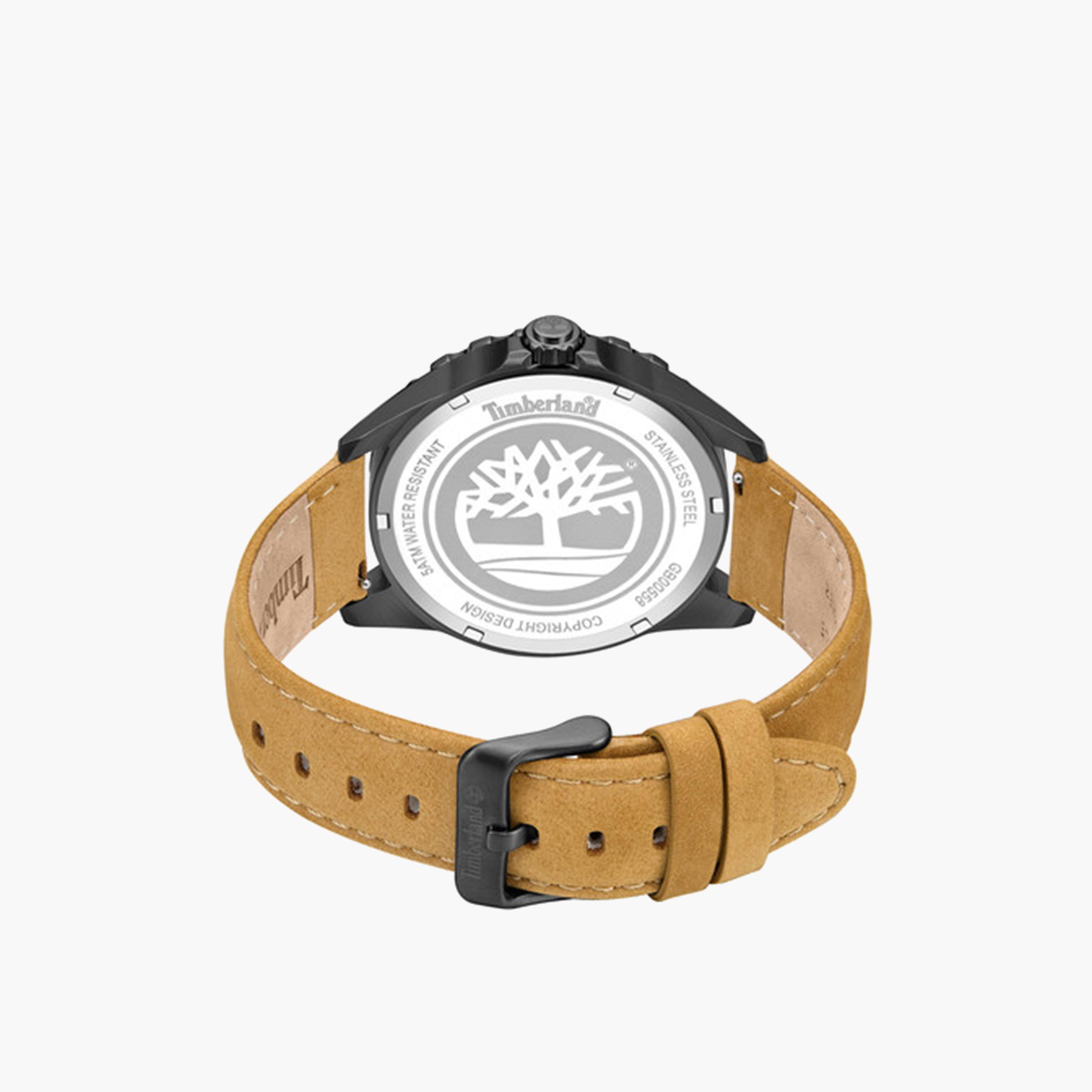 تيمبرلاند- ساعة رجالية تناظرية 45 مم سوار جلدي لون بيج | TDWGB0055803-men-watchesandjewellery-watches-image-3