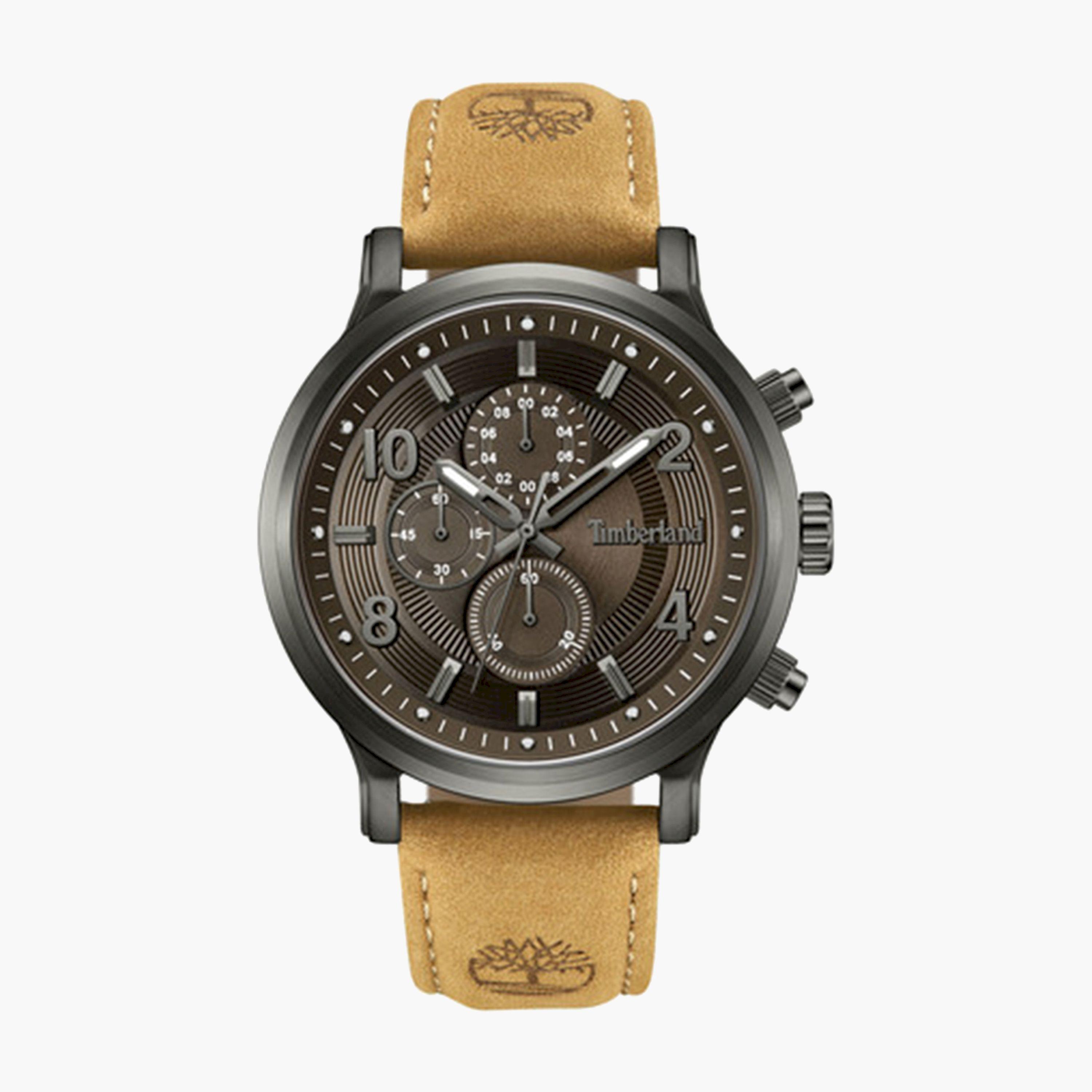 Timberland Driscoll Men's 46MM Beige Chronograph Leather Strap Watch | TDWGF0055703-men-watchesandjewellery-watches-image-1