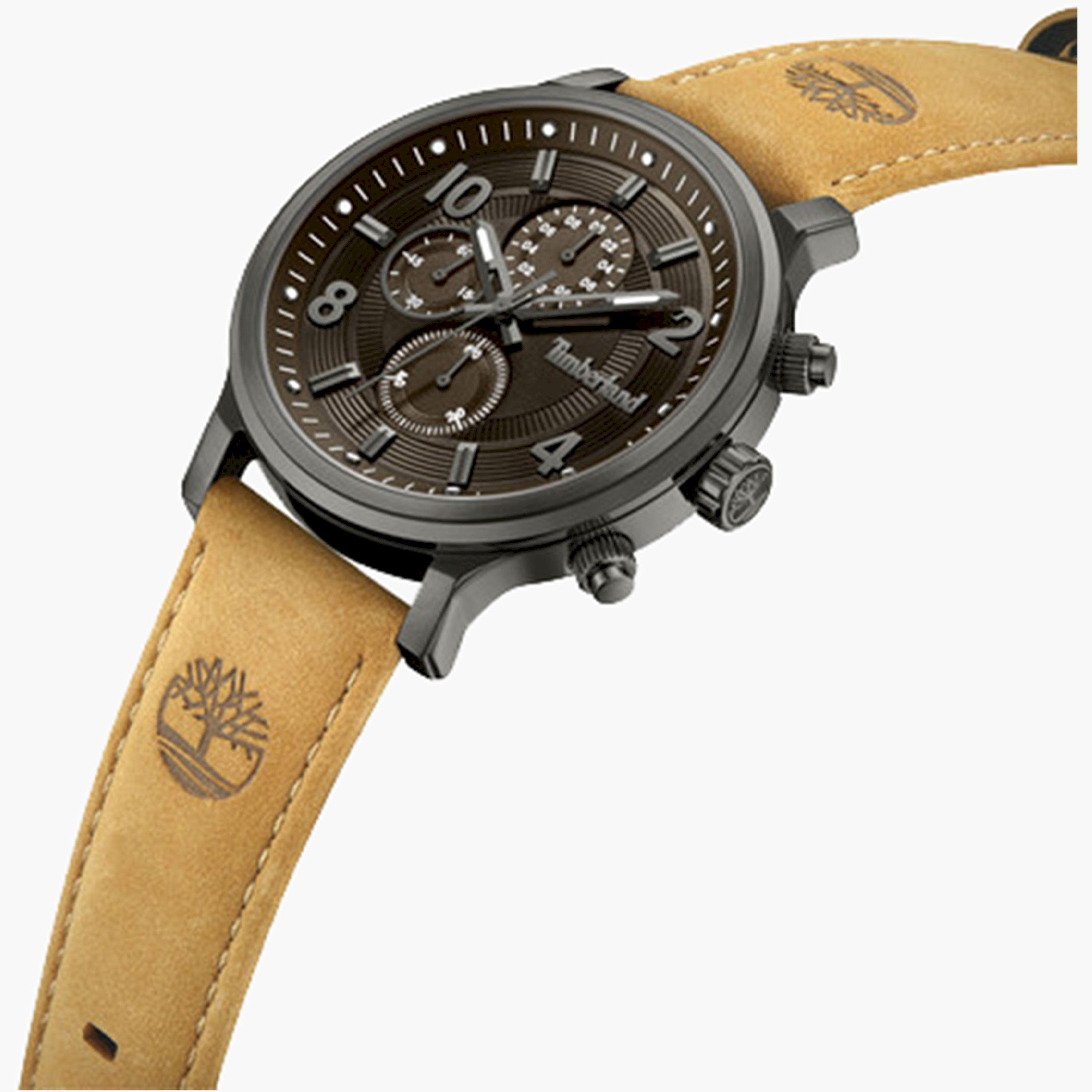 Timberland Driscoll Men's 46MM Beige Chronograph Leather Strap Watch | TDWGF0055703-men-watchesandjewellery-watches-image-2