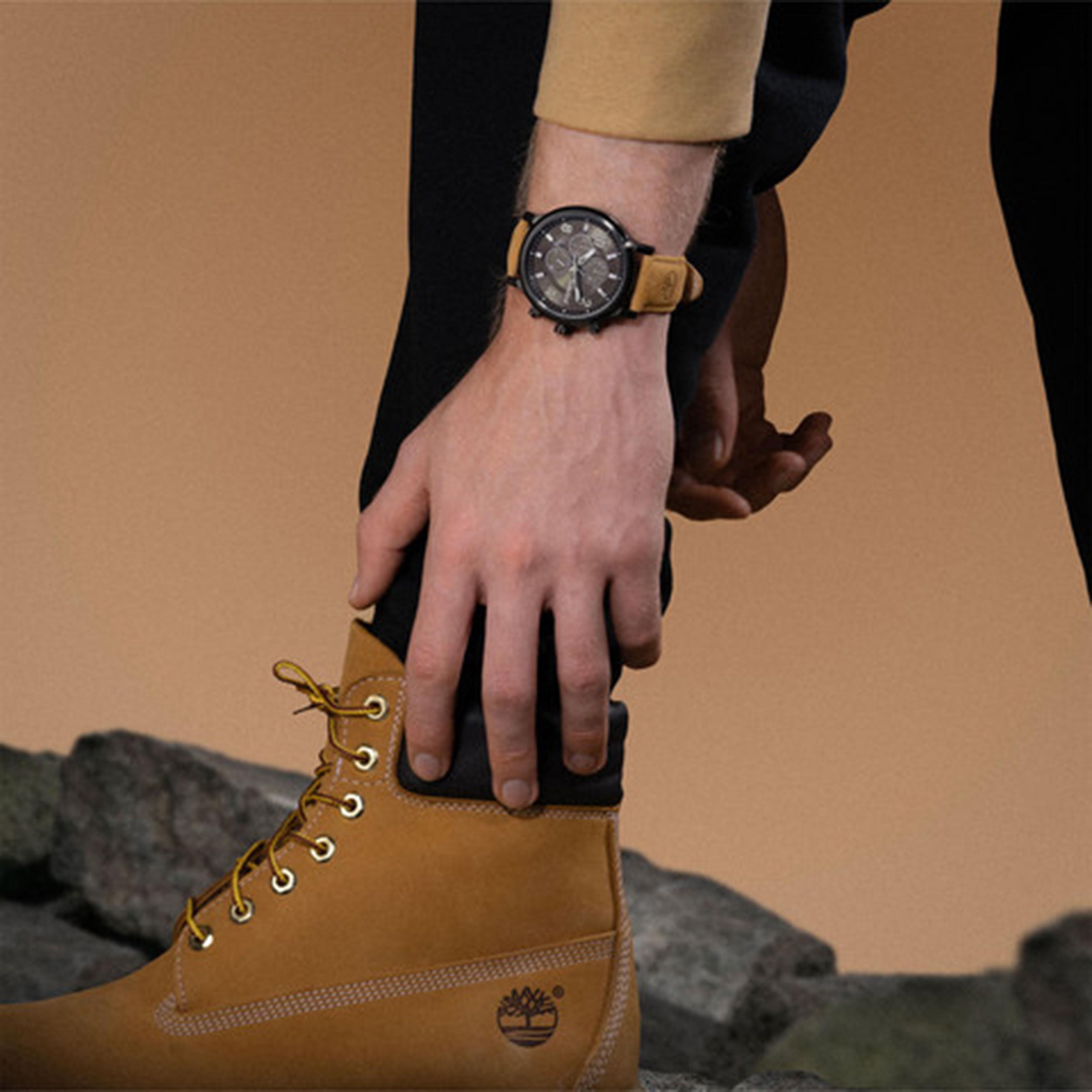 Timberland Driscoll Men's 46MM Beige Chronograph Leather Strap Watch | TDWGF0055703-men-watchesandjewellery-watches-image-5