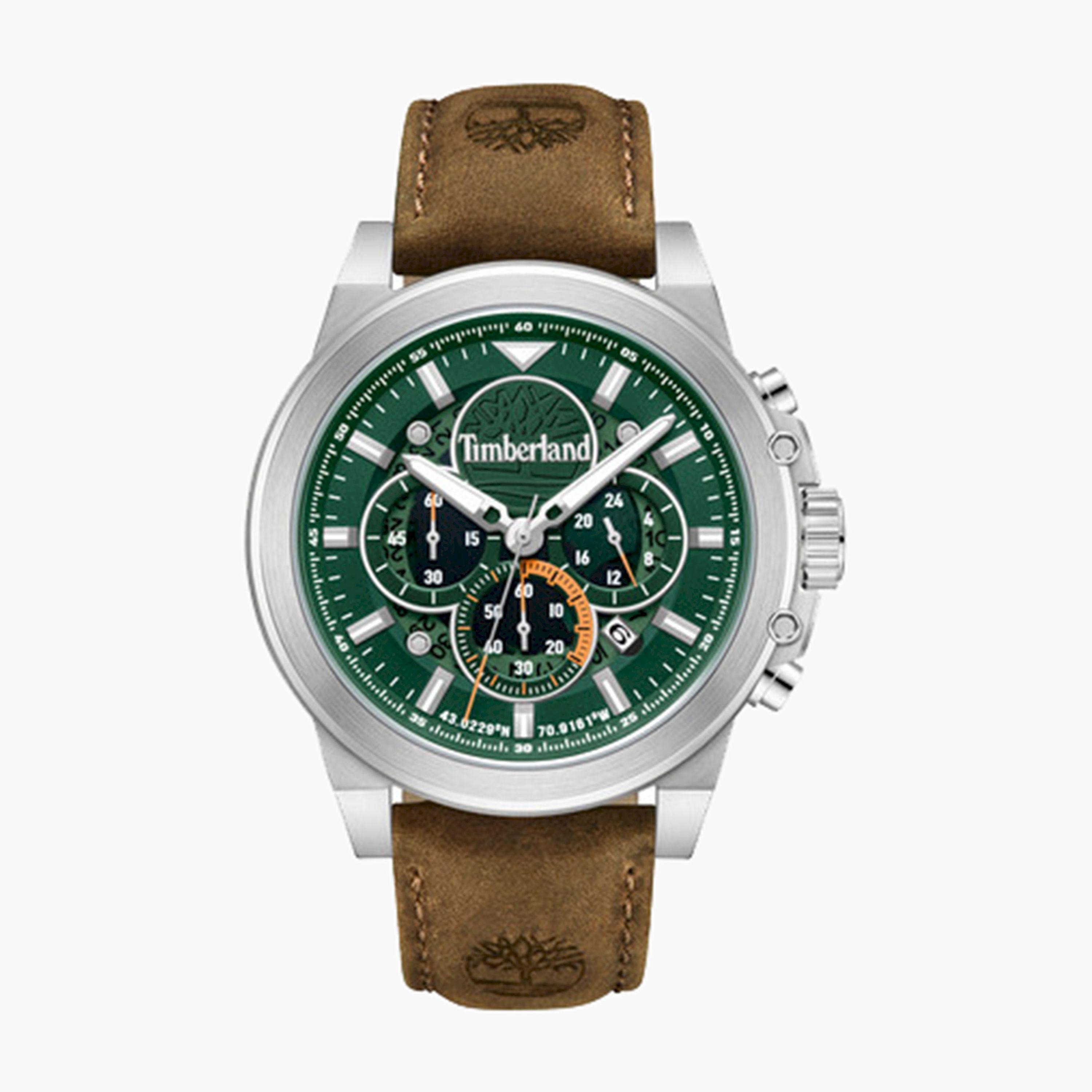 تيمبرلاند- ساعة رجالية كرونوغراف 46 مم سوار جلدي لون بني | TDWGB0056001-men-watchesandjewellery-watches-image-1