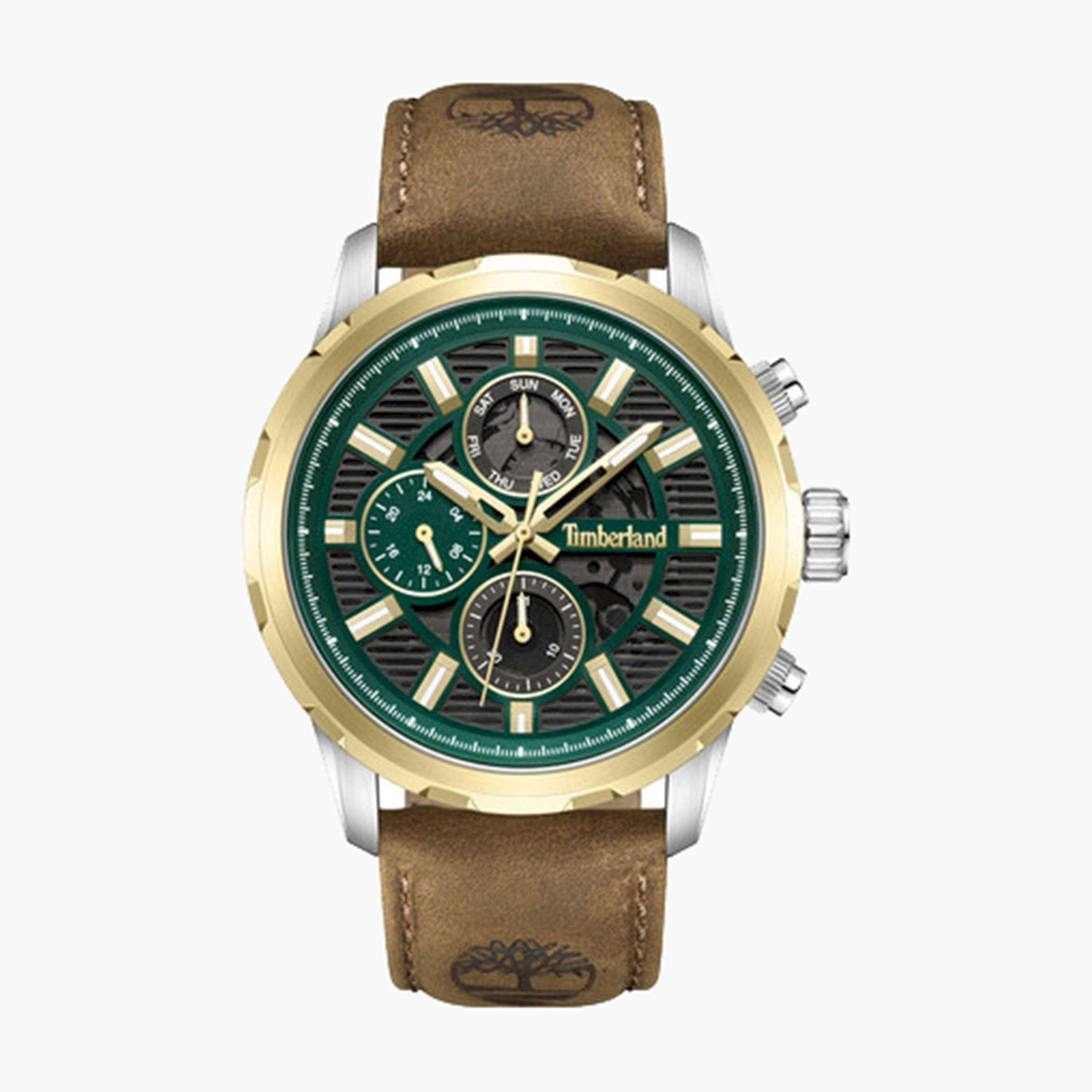 تيمبرلاند- ساعة رجالية كرونوغراف 46 مم سوار جلدي لون بني | TDWGF0056102-men-watchesandjewellery-watches-image-1
