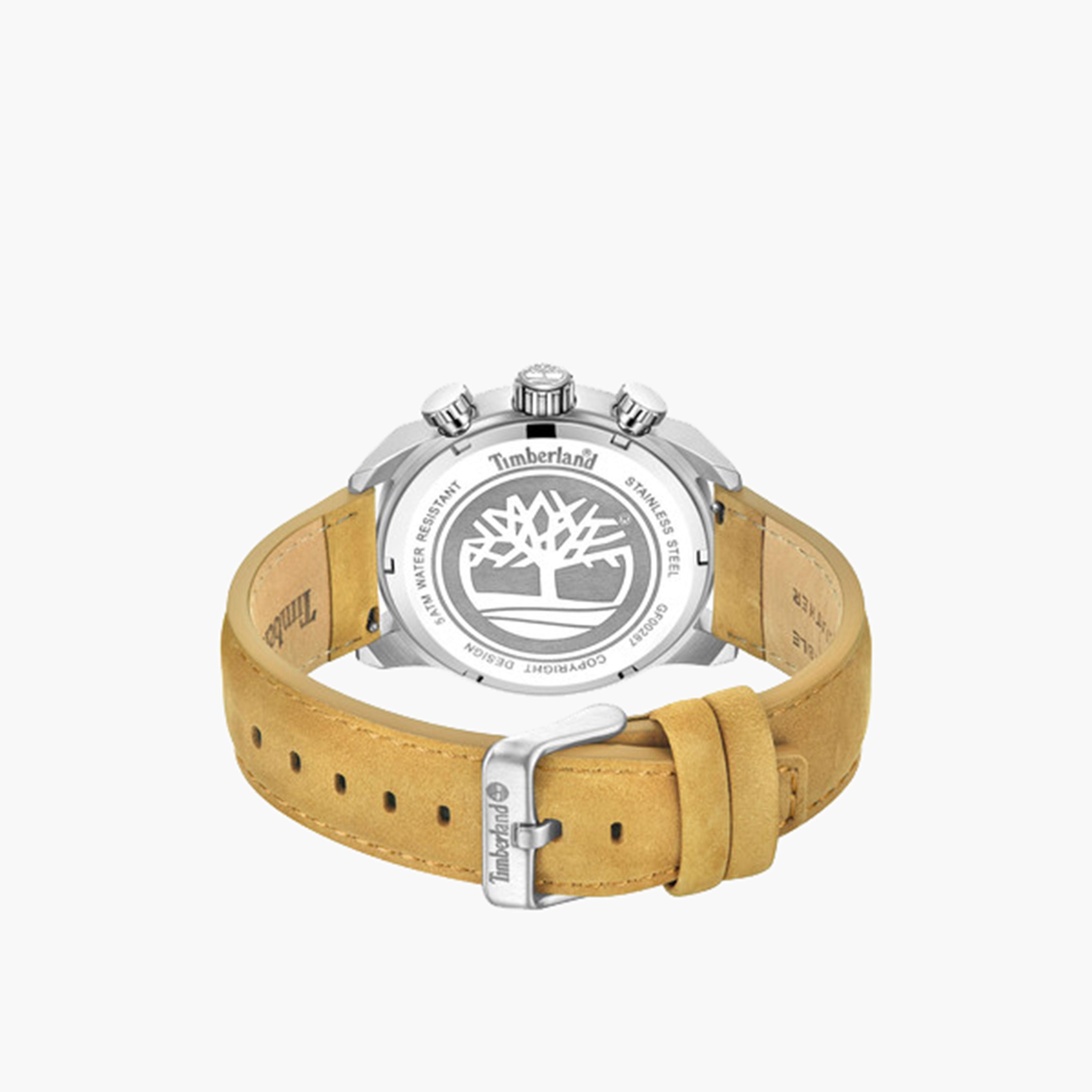 تيمبرلاند- ساعة رجالية كرونوغراف 46 مم سوار جلدي لون بيج | TDWGF0028707-men-watchesandjewellery-watches-image-3