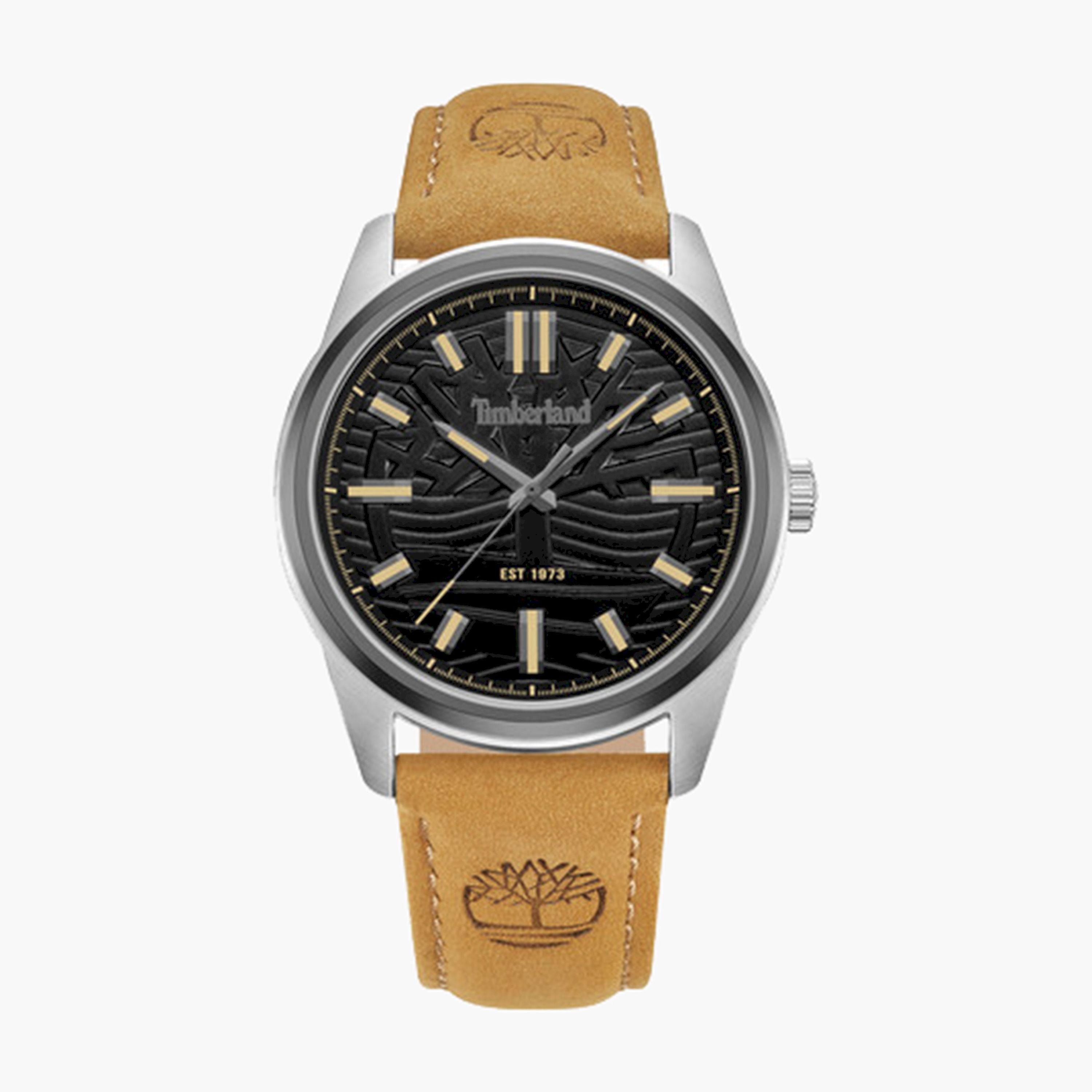 تيمبرلاند- ساعة رجالية تناظرية 45 مم سوار جلدي لون بيج | TDWGB0041204-men-watchesandjewellery-watches-image-1