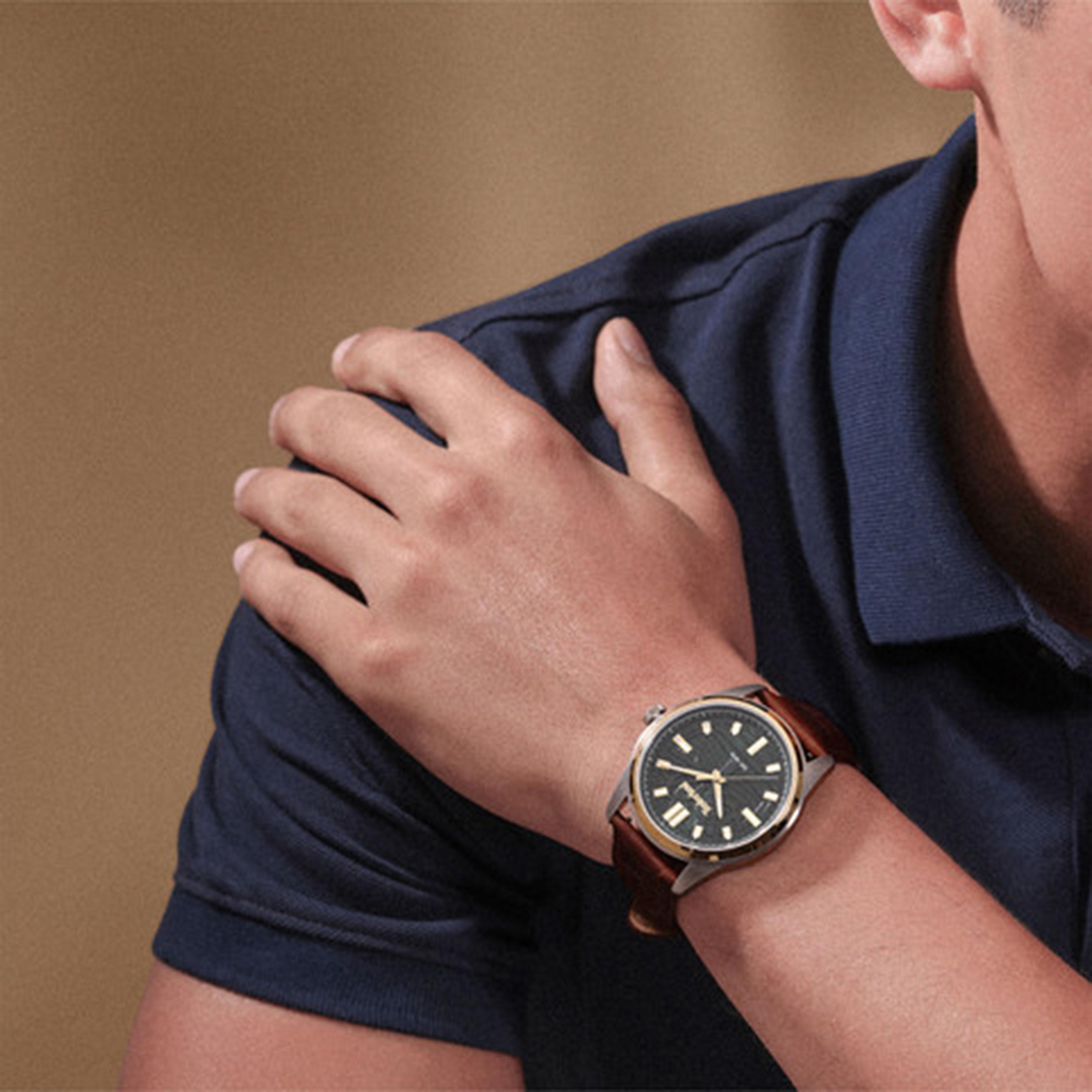 Timberland Northbrdige Men's 45MM Brown Analog Leather Strap Watch | TDWGB0041206-men-watchesandjewellery-watches-image-4