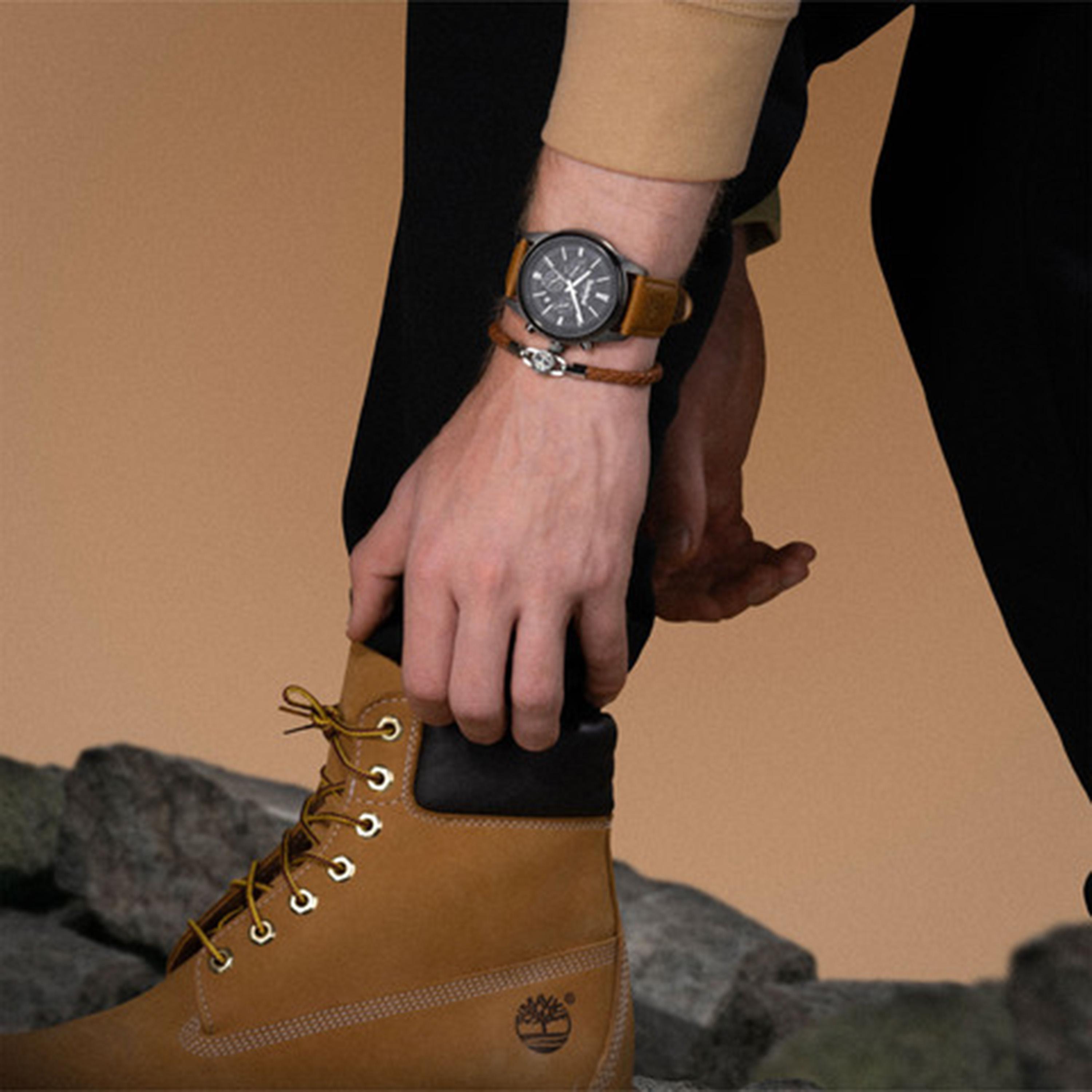 Timberland Northbridge Men's 45MM Beige Chronograph Leather Strap Watch | TDWGF0041205-men-watchesandjewellery-watches-image-5