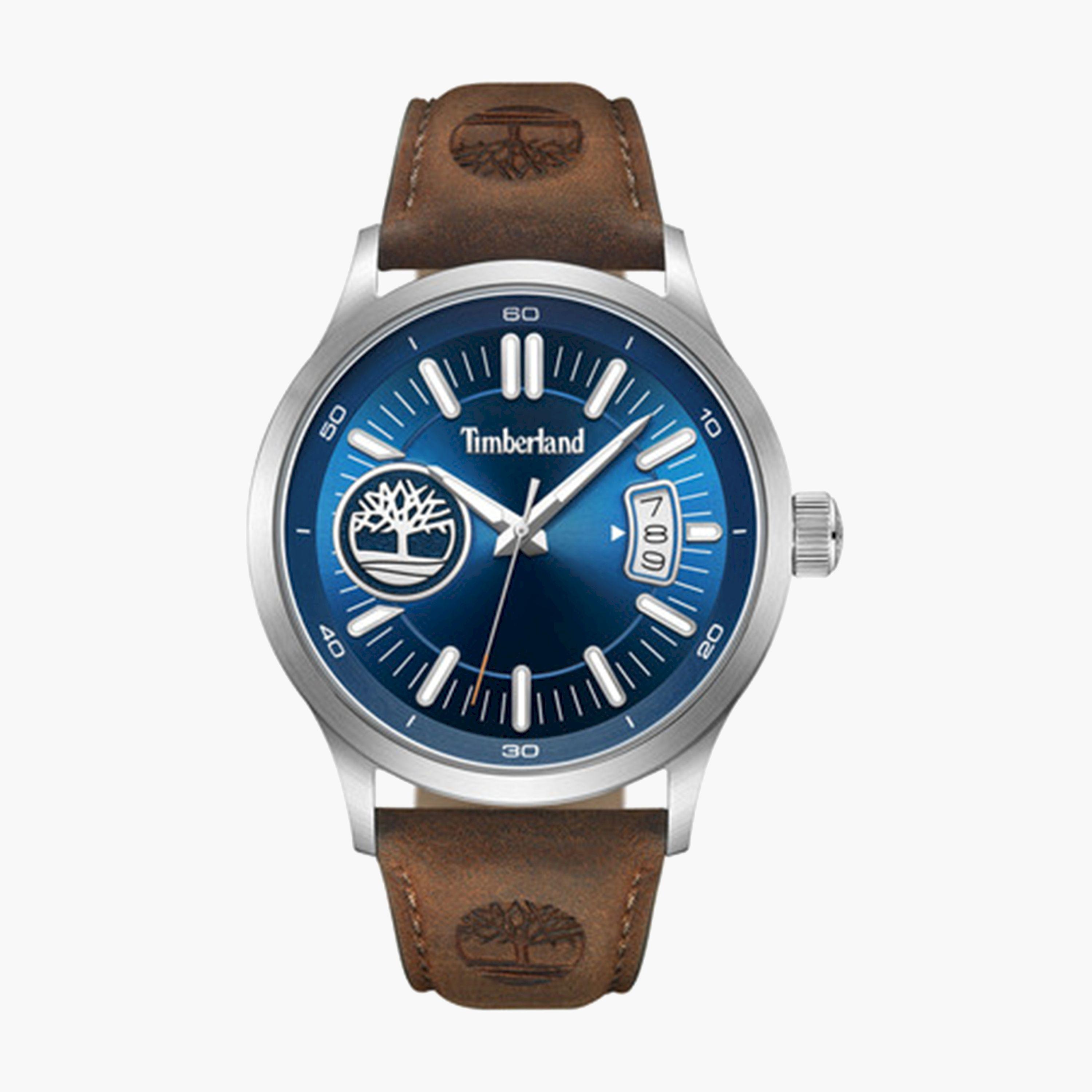 تيمبرلاند- ساعة رجالية تناظرية 45 مم سوار جلدي لون بني | TDWGB0041005-men-watchesandjewellery-watches-image-1