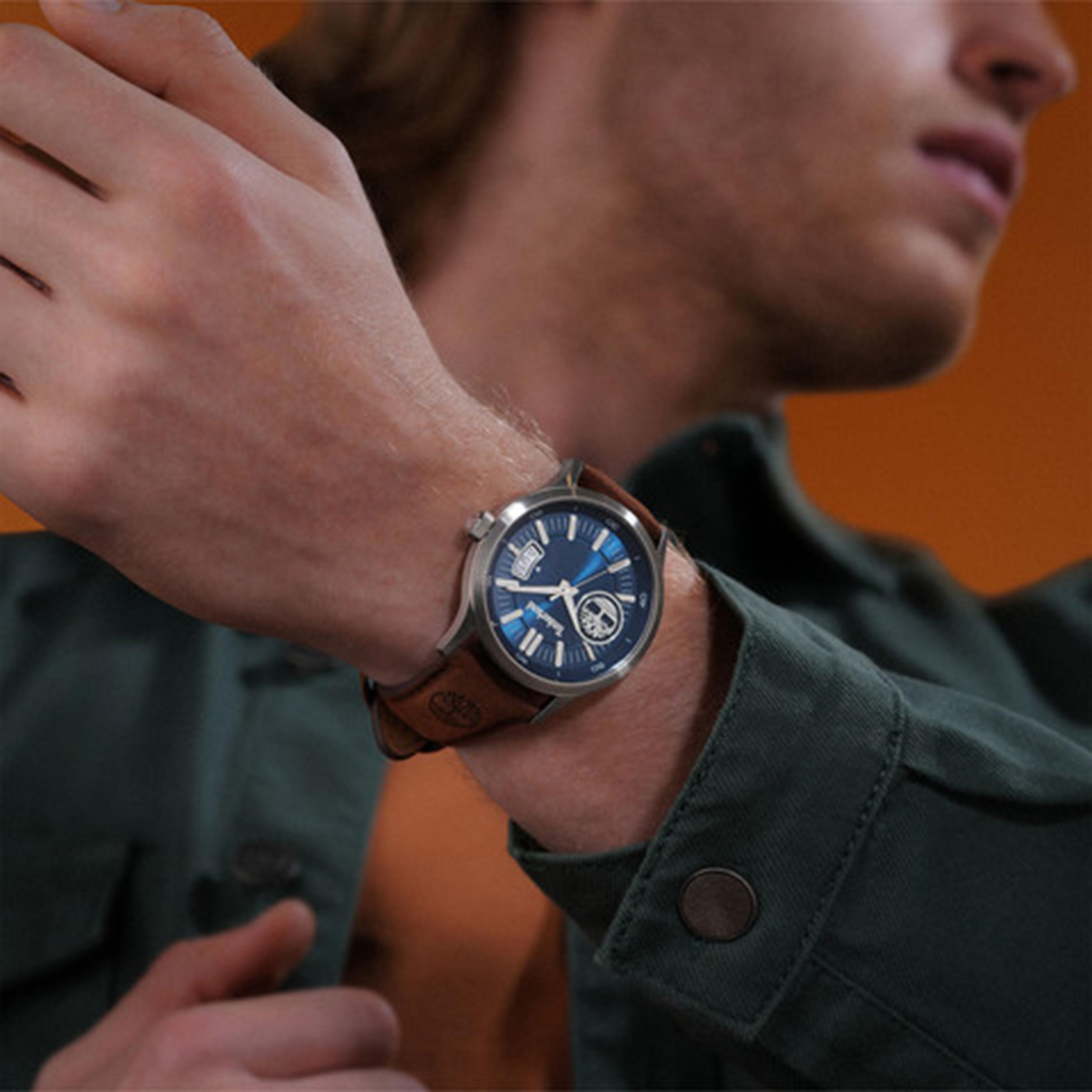تيمبرلاند- ساعة رجالية تناظرية 45 مم سوار جلدي لون بني | TDWGB0041005-men-watchesandjewellery-watches-image-5