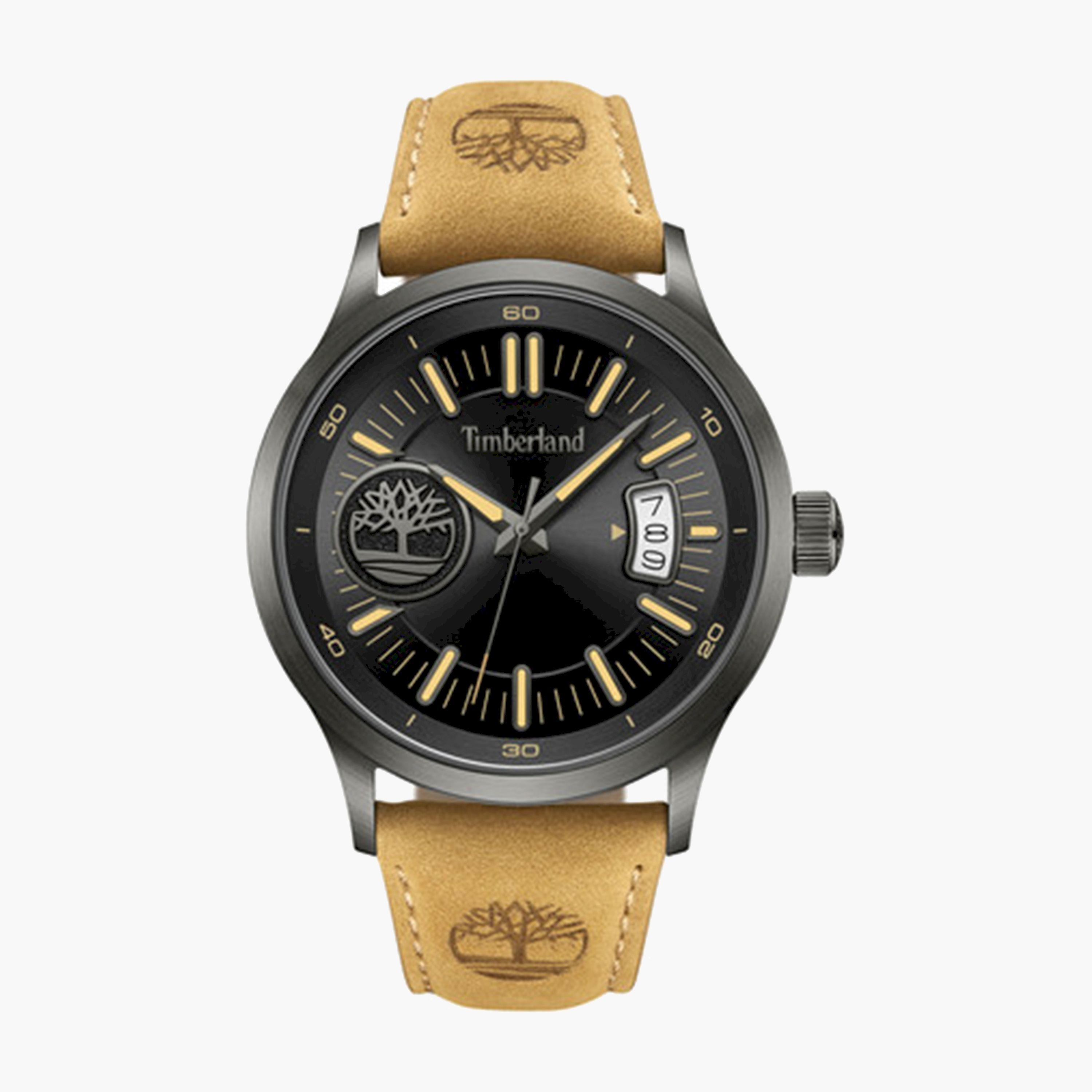 تيمبرلاند- ساعة رجالية تناظرية 45 مم سوار جلدي لون بيج | TDWGB0041006-men-watchesandjewellery-watches-image-1