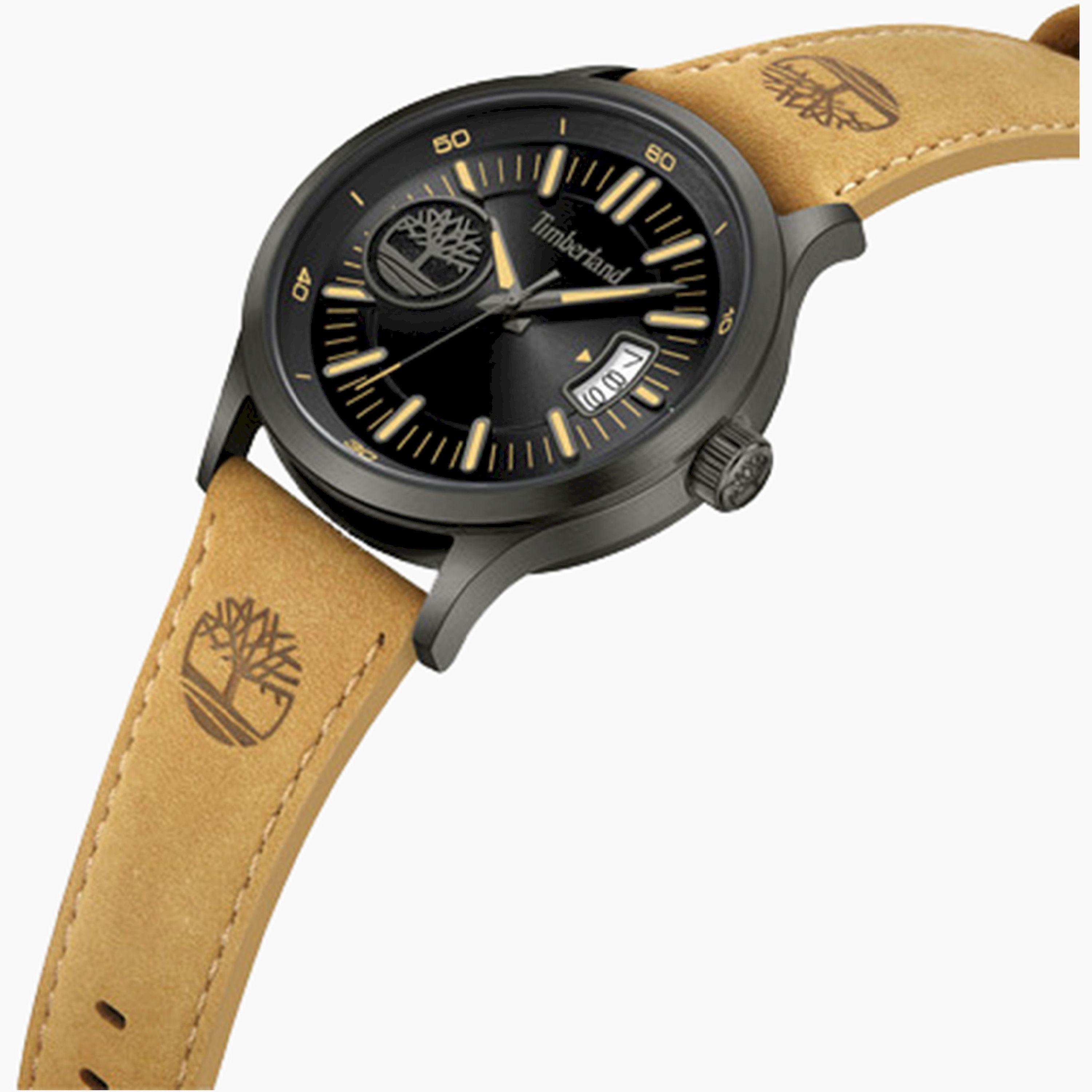 تيمبرلاند- ساعة رجالية تناظرية 45 مم سوار جلدي لون بيج | TDWGB0041006-men-watchesandjewellery-watches-image-2