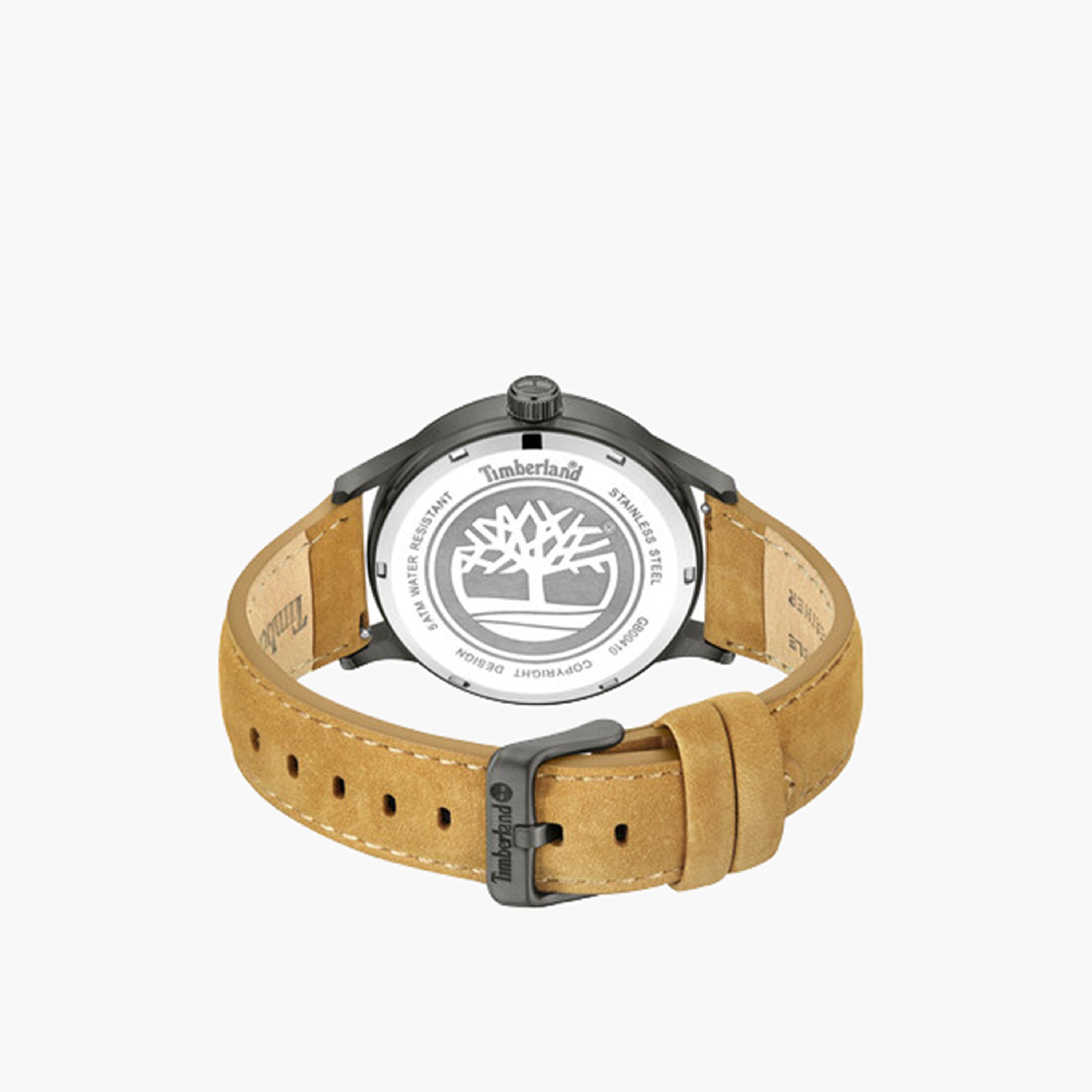 تيمبرلاند- ساعة رجالية تناظرية 45 مم سوار جلدي لون بيج | TDWGB0041006-men-watchesandjewellery-watches-image-3