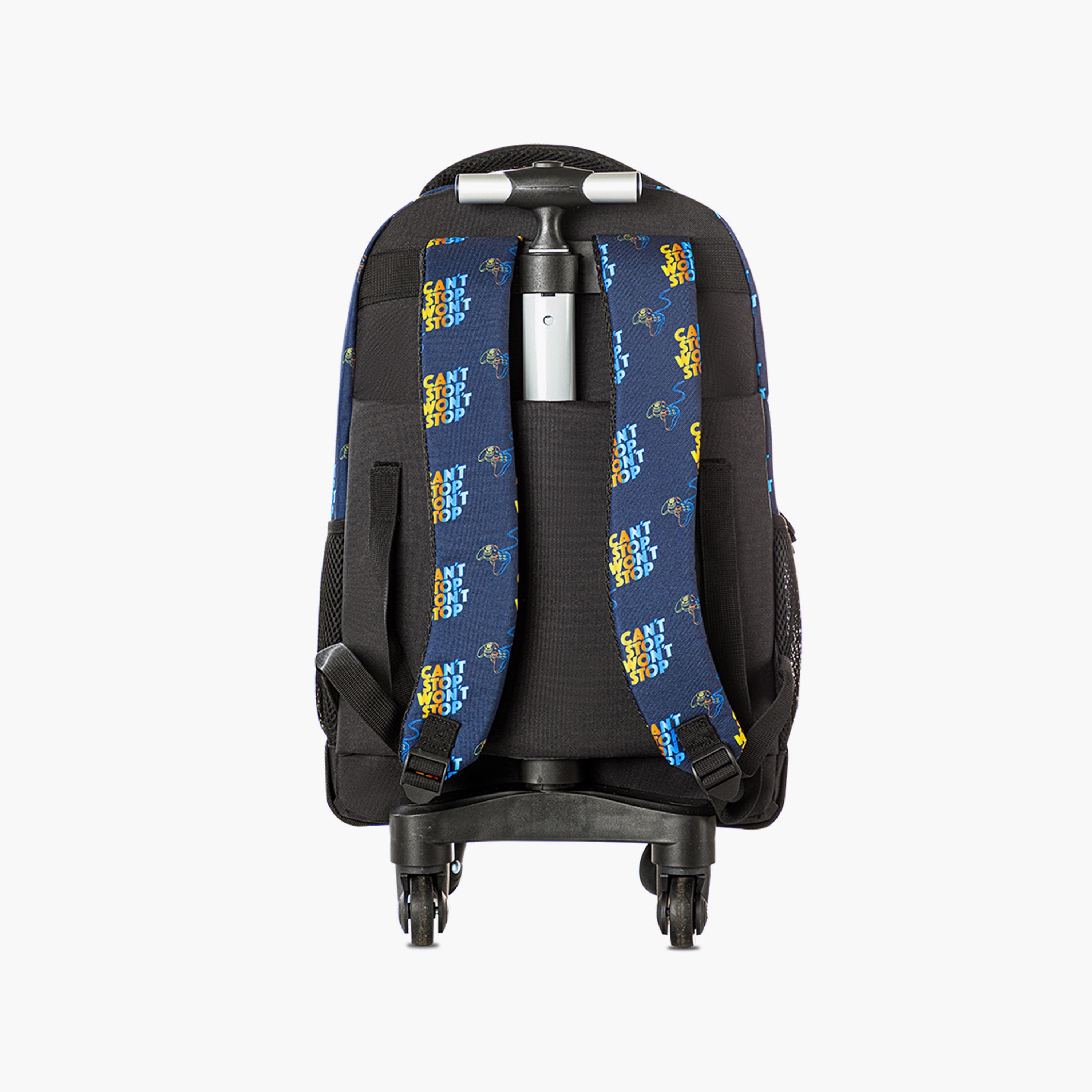 Eazy Kids 4-Wheel Trolley School Backpack with Lunch Bag & Pencil Case - Gamer Edition - 18 Inch-school-bagsandbackpacks-trolleybags-image-10