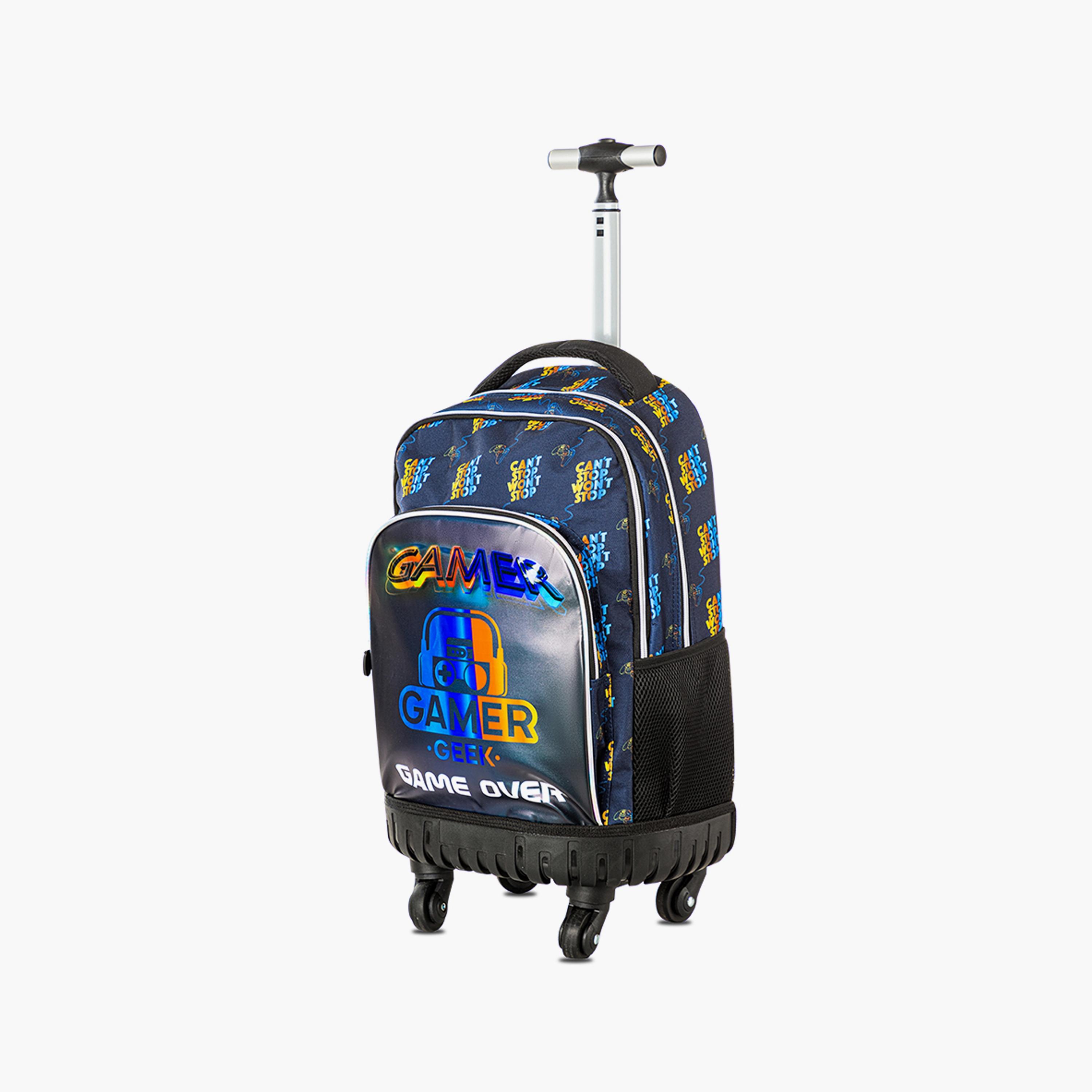Eazy Kids 4-Wheel Trolley School Backpack with Lunch Bag & Pencil Case - Gamer Edition - 18 Inch-school-bagsandbackpacks-trolleybags-image-11