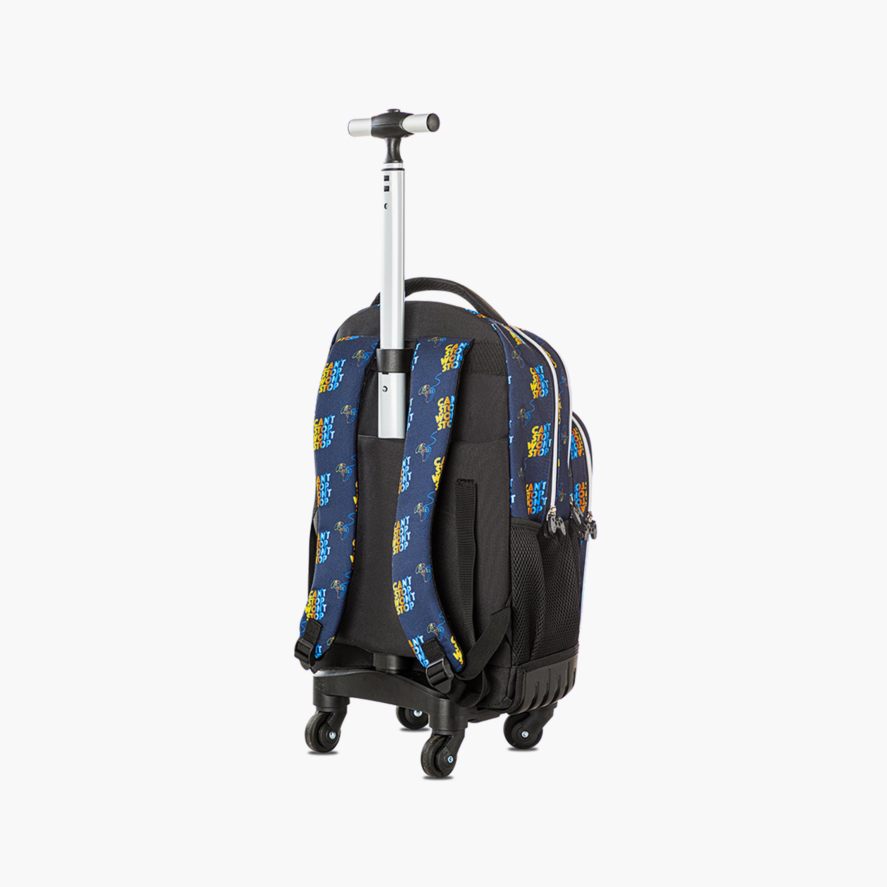 Eazy Kids 4-Wheel Trolley School Backpack with Lunch Bag & Pencil Case - Gamer Edition - 18 Inch-school-bagsandbackpacks-trolleybags-image-13