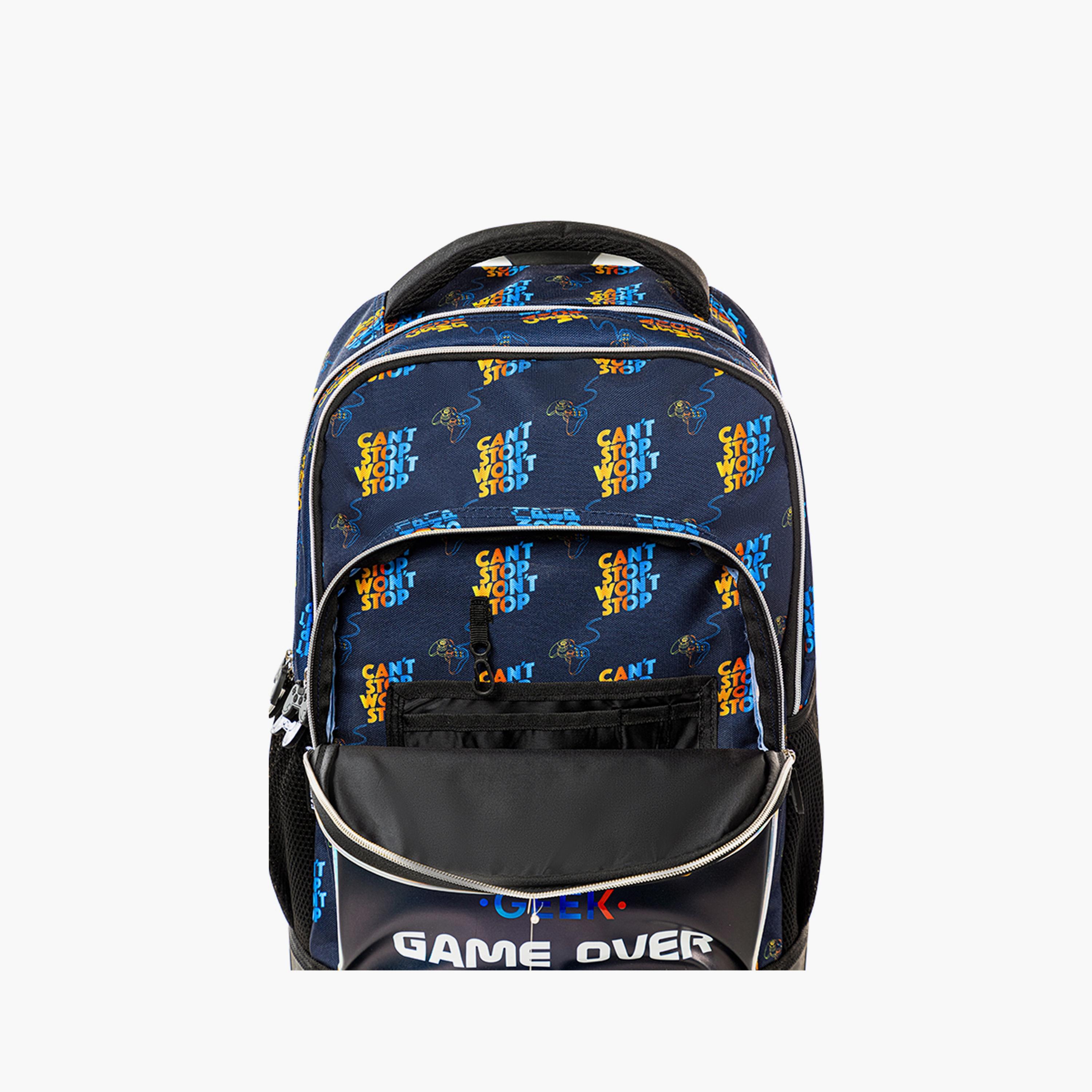 Eazy Kids 4-Wheel Trolley School Backpack with Lunch Bag & Pencil Case - Gamer Edition - 18 Inch-school-bagsandbackpacks-trolleybags-image-9