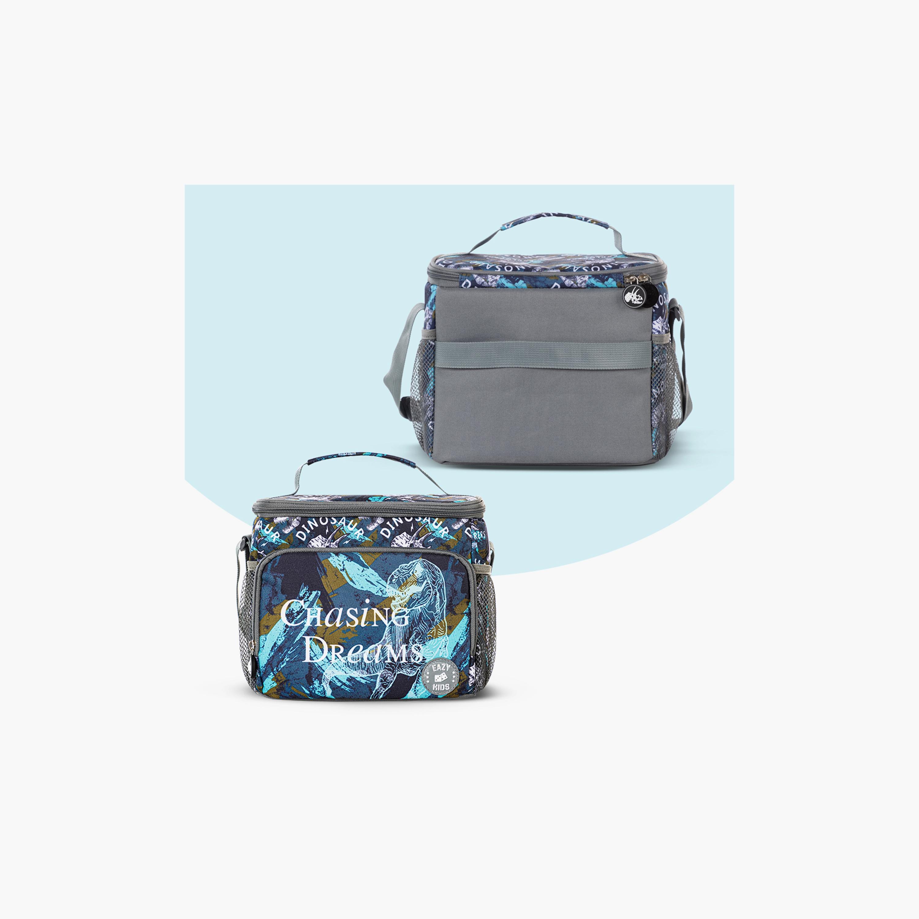 Eazy Kids Printed Trolley Backpack with Lunch Bag & Pencil Case - T Rex - 18 Inch-school-bagsandbackpacks-trolleybags-image-2