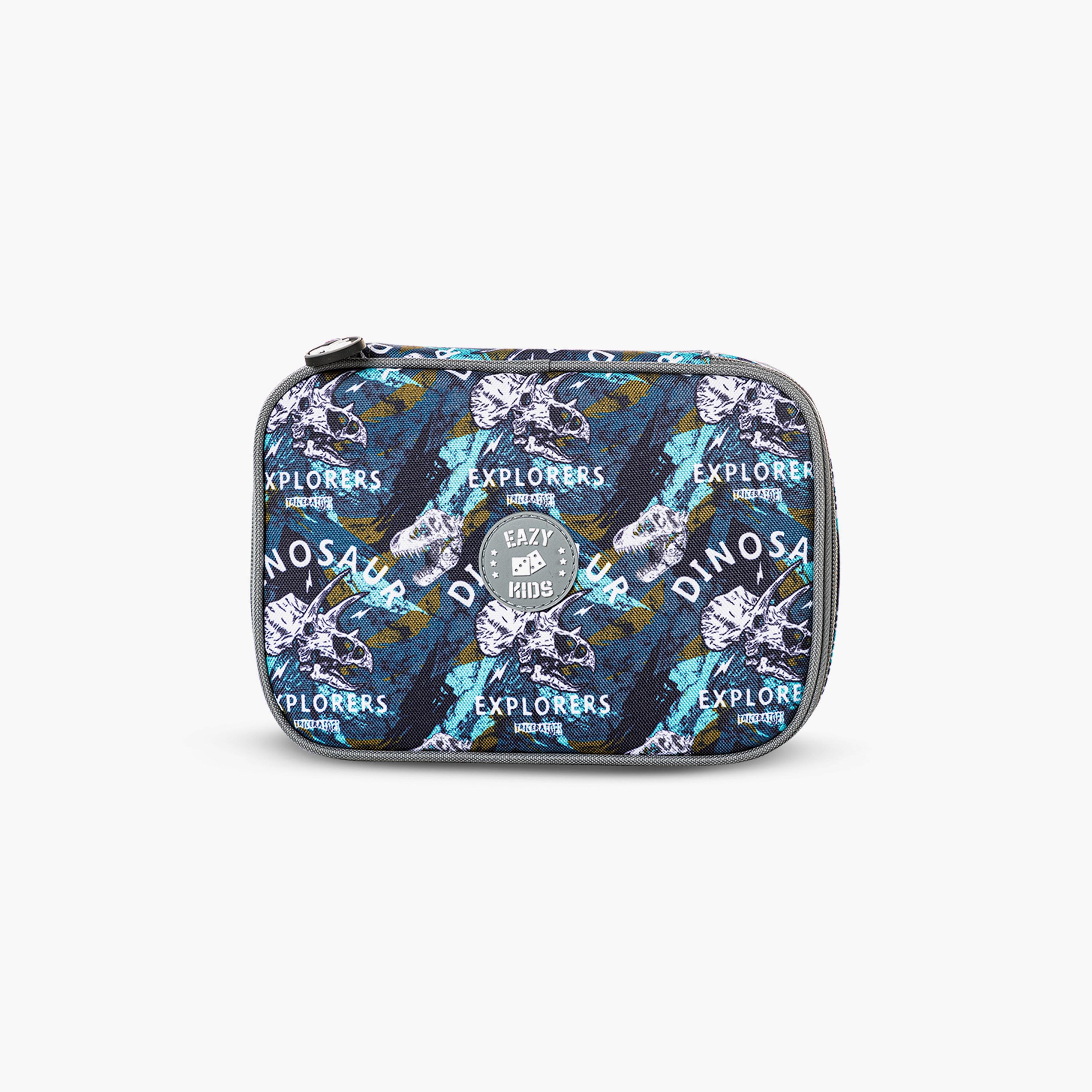 Eazy Kids Printed Trolley Backpack with Lunch Bag & Pencil Case - T Rex - 18 Inch-school-bagsandbackpacks-trolleybags-image-3