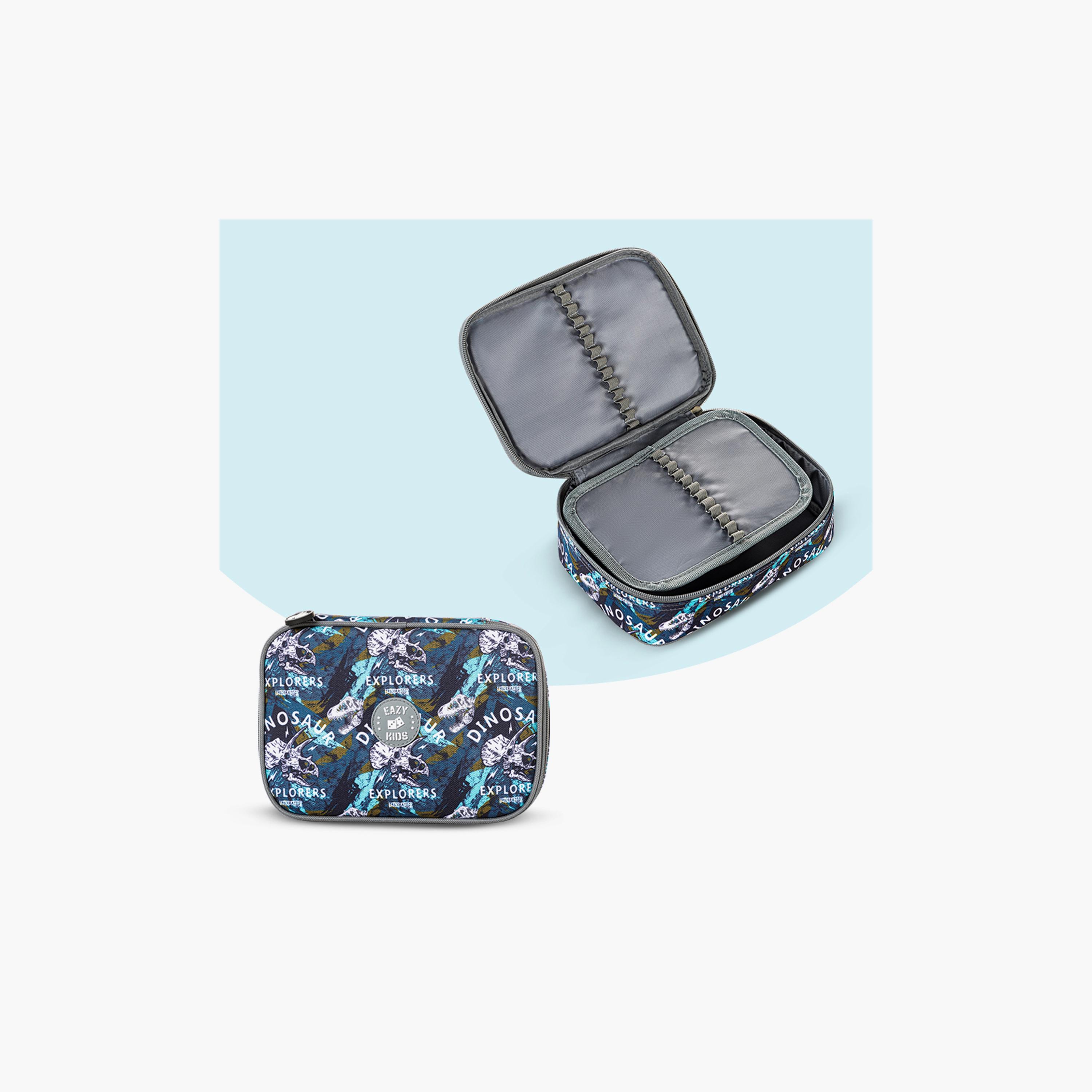 Eazy Kids Printed Trolley Backpack with Lunch Bag & Pencil Case - T Rex - 18 Inch-school-bagsandbackpacks-trolleybags-image-4