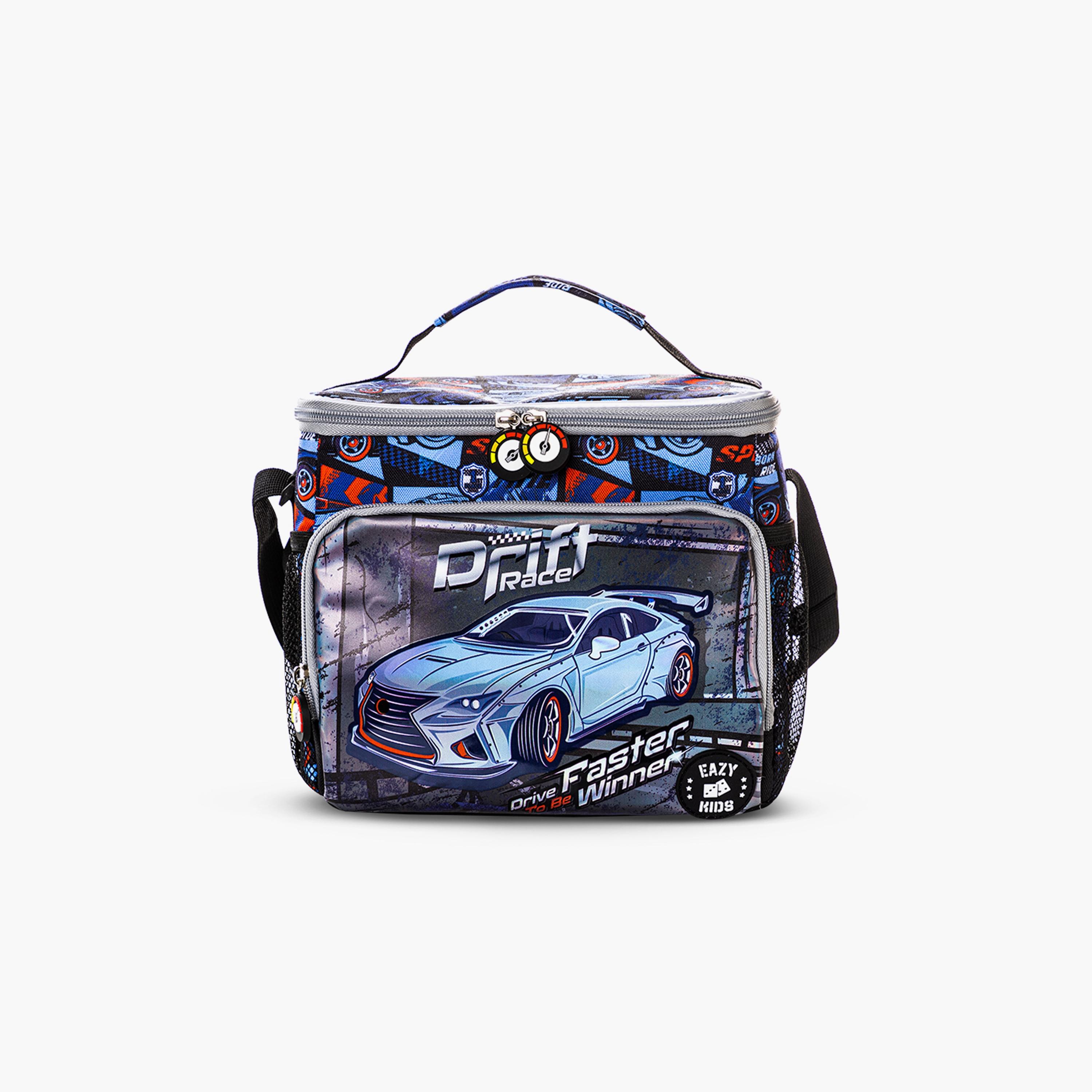 Eazy Kids Printed Backpack with Lunch Bag & Pencil Case - Car Racing - 18 Inch-school-bagsandbackpacks-sets-image-8