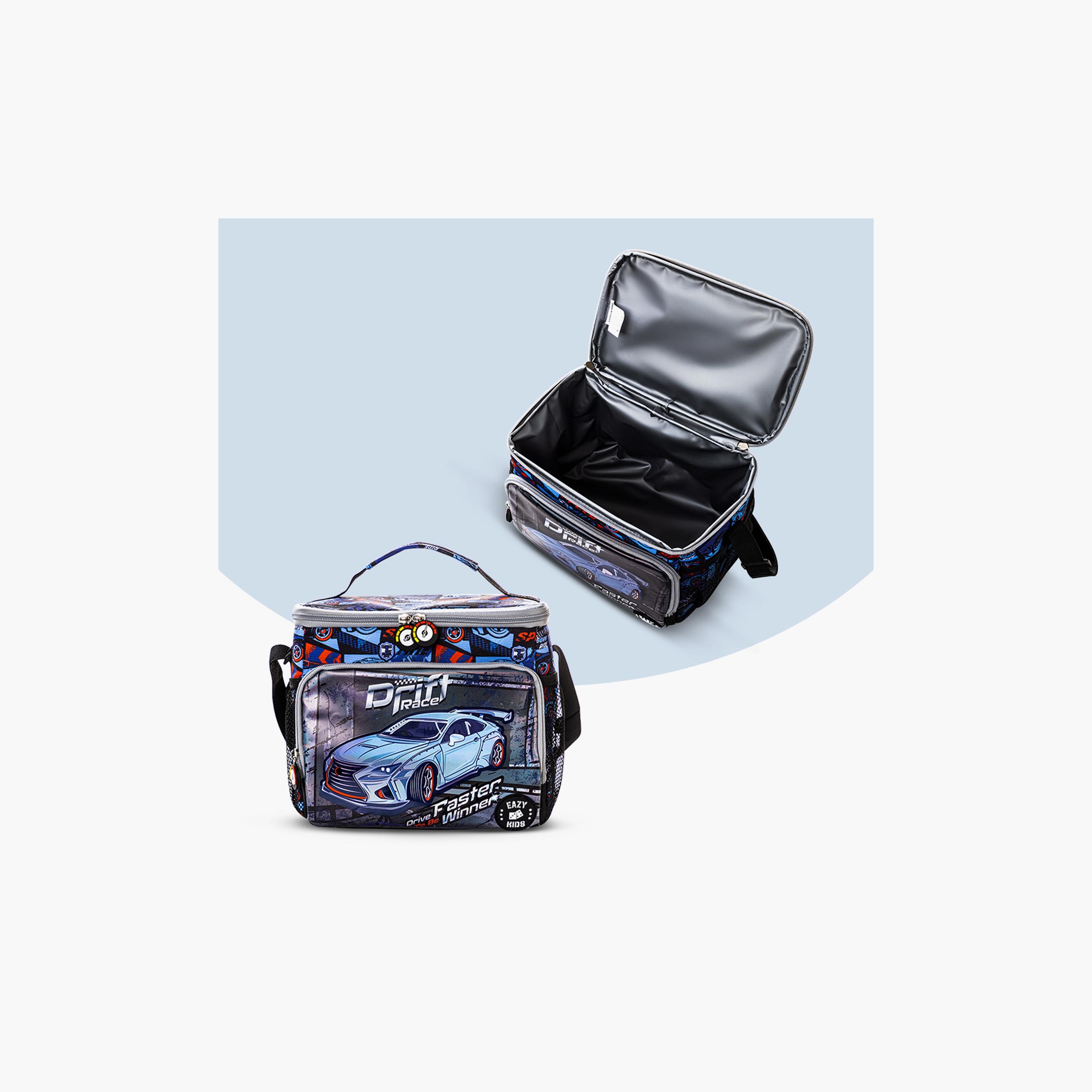 Eazy Kids Printed Backpack with Lunch Bag & Pencil Case - Car Racing - 18 Inch-school-bagsandbackpacks-sets-image-9