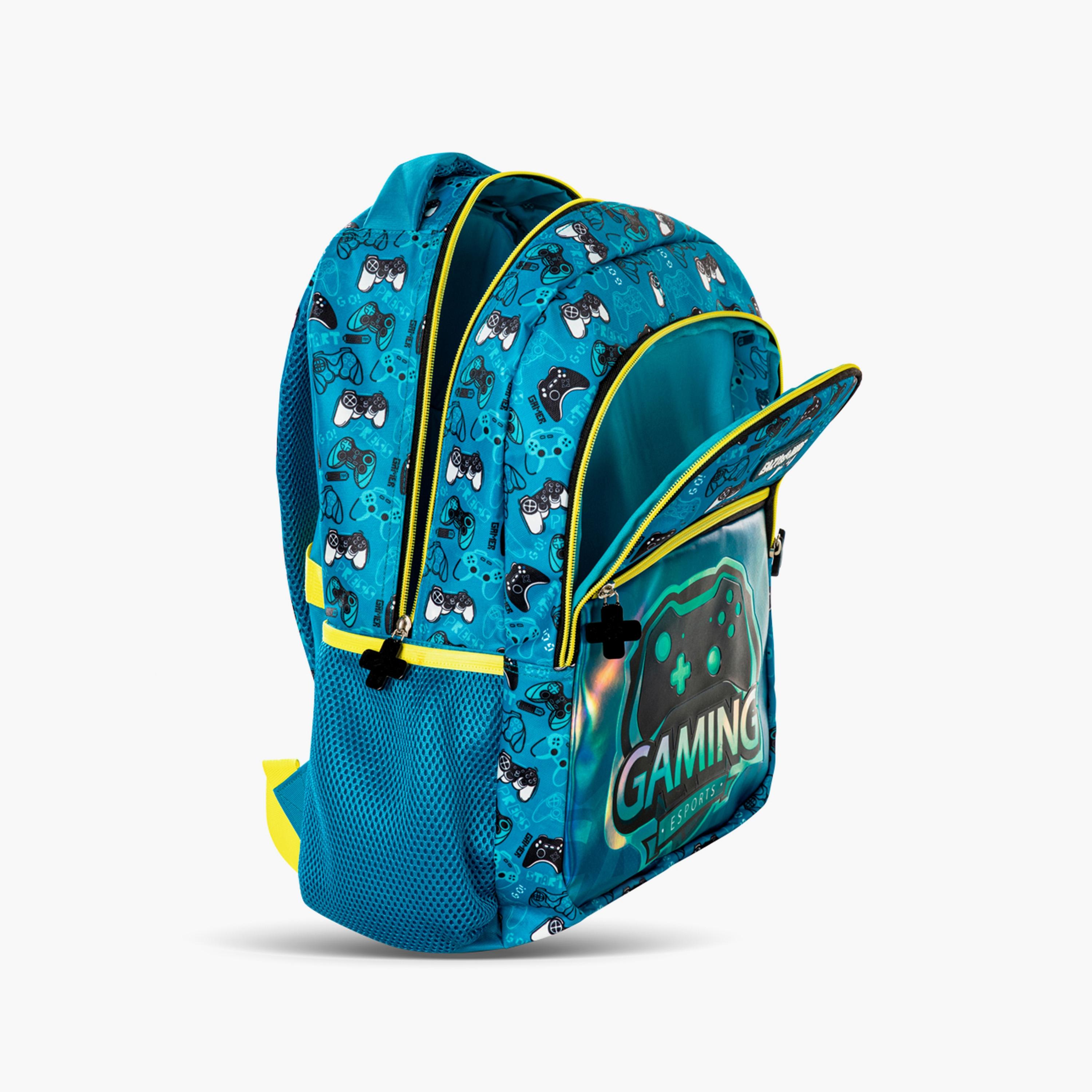 Eazy Kids Printed Backpack with Lunch Bag & Pencil Case - Gaming - 16 Inch-school-bagsandbackpacks-sets-image-3