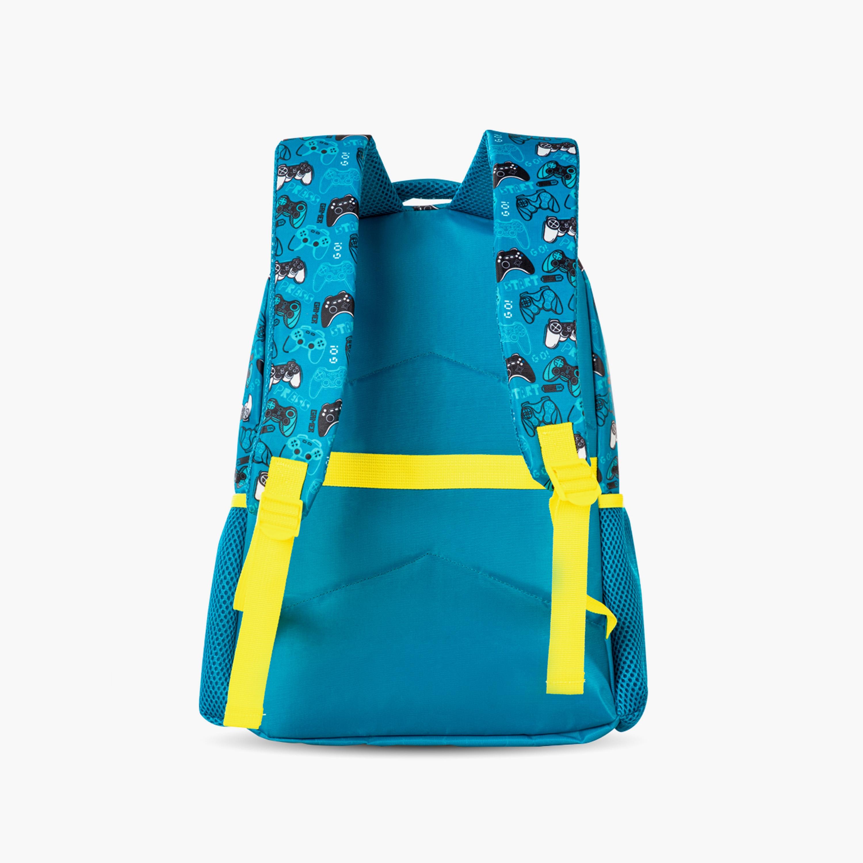 Eazy Kids Printed Backpack with Lunch Bag & Pencil Case - Gaming - 16 Inch-school-bagsandbackpacks-sets-image-4
