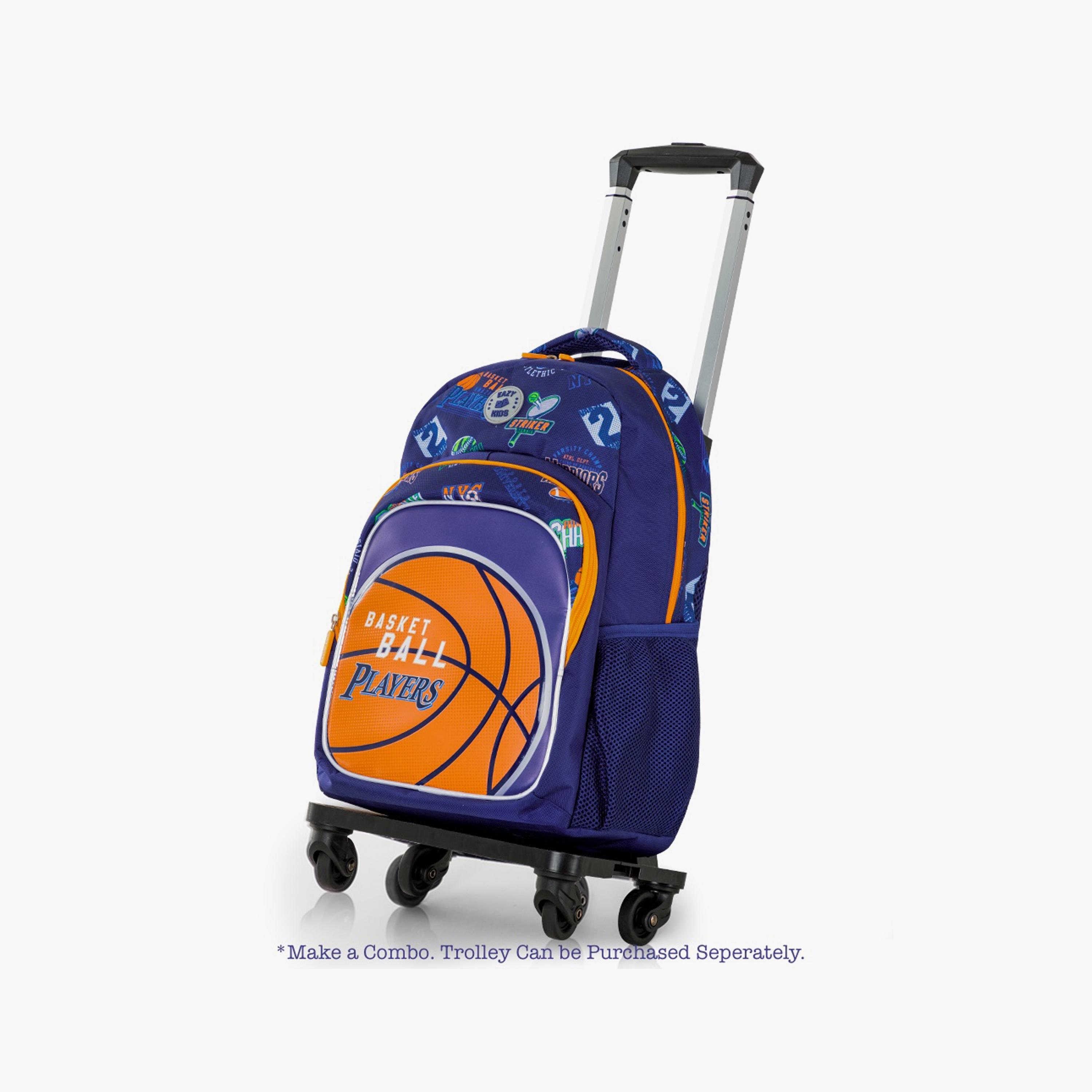 Eazy Kids Printed Backpack with Lunch Bag & Pencil Case - Basket Ball - 18 Inch-school-bagsandbackpacks-sets-image-10