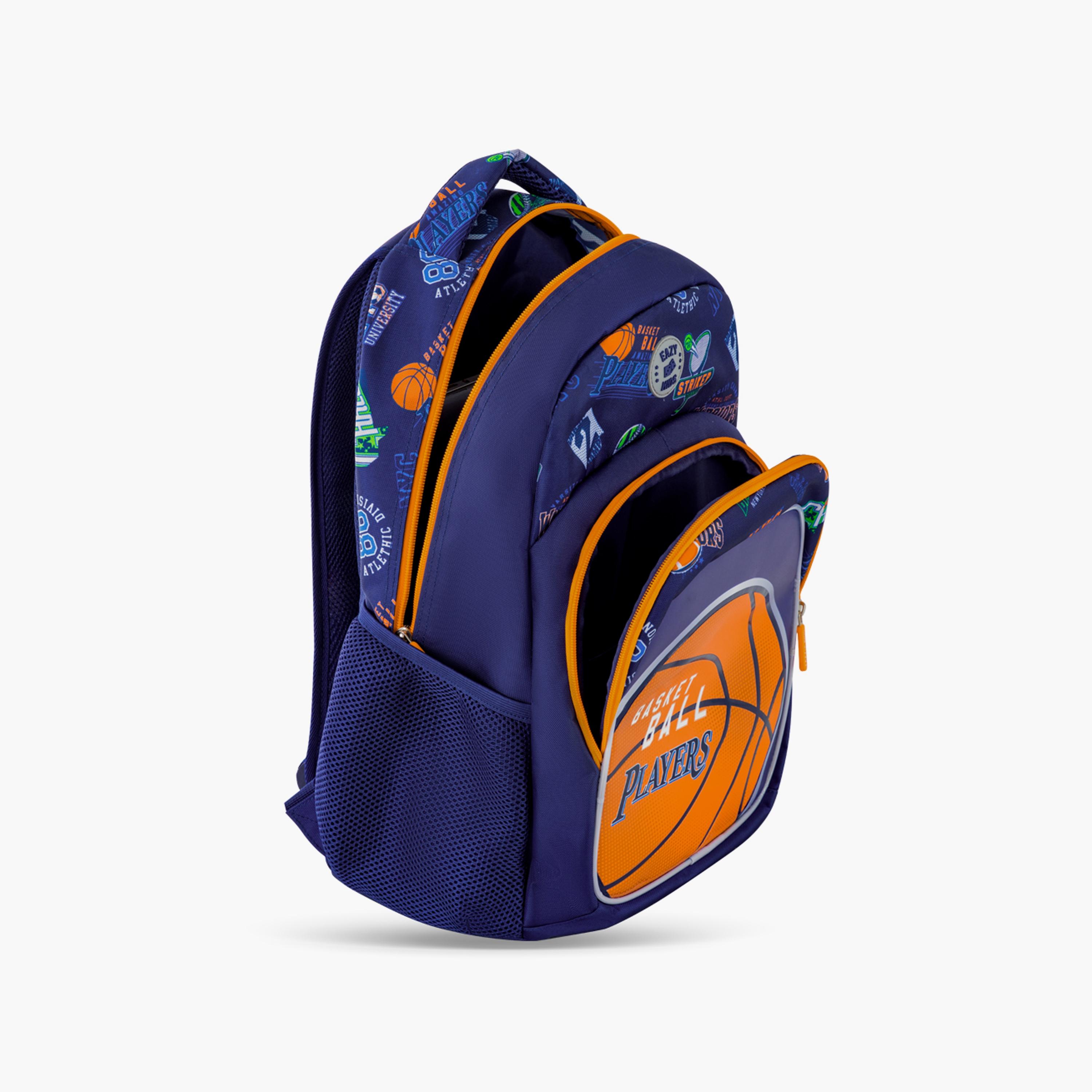 Eazy Kids Printed Backpack with Lunch Bag & Pencil Case - Basket Ball - 18 Inch-school-bagsandbackpacks-sets-image-4