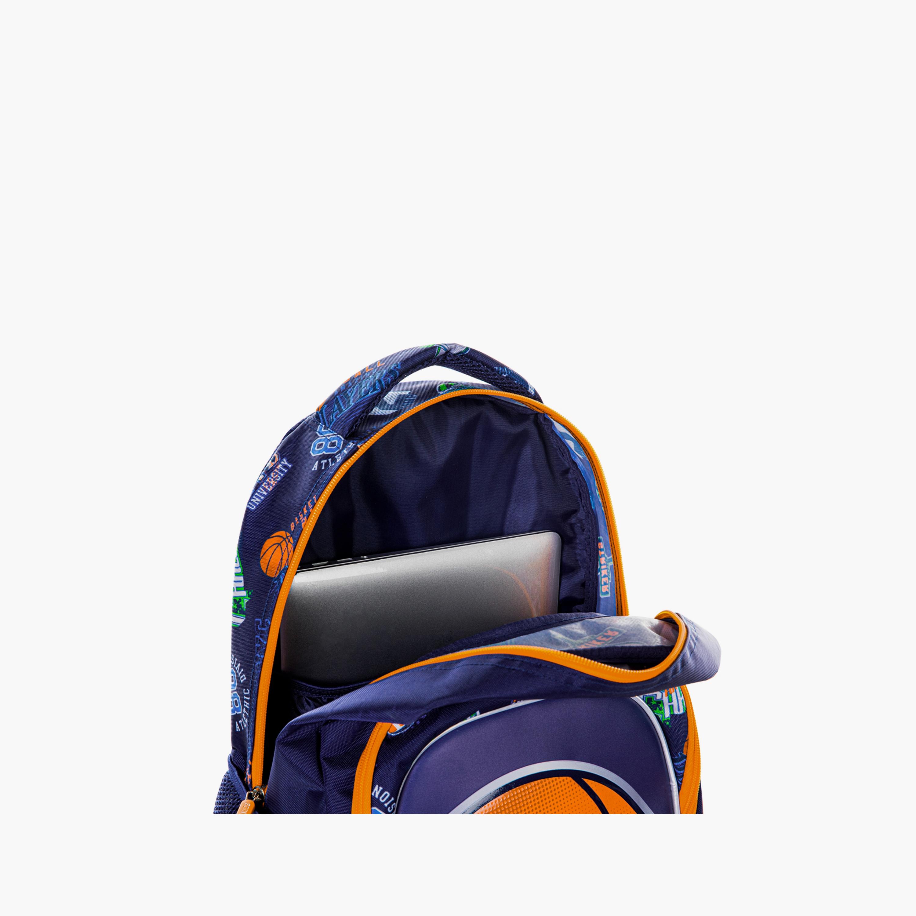Eazy Kids Printed Backpack with Lunch Bag & Pencil Case - Basket Ball - 18 Inch-school-bagsandbackpacks-sets-image-5
