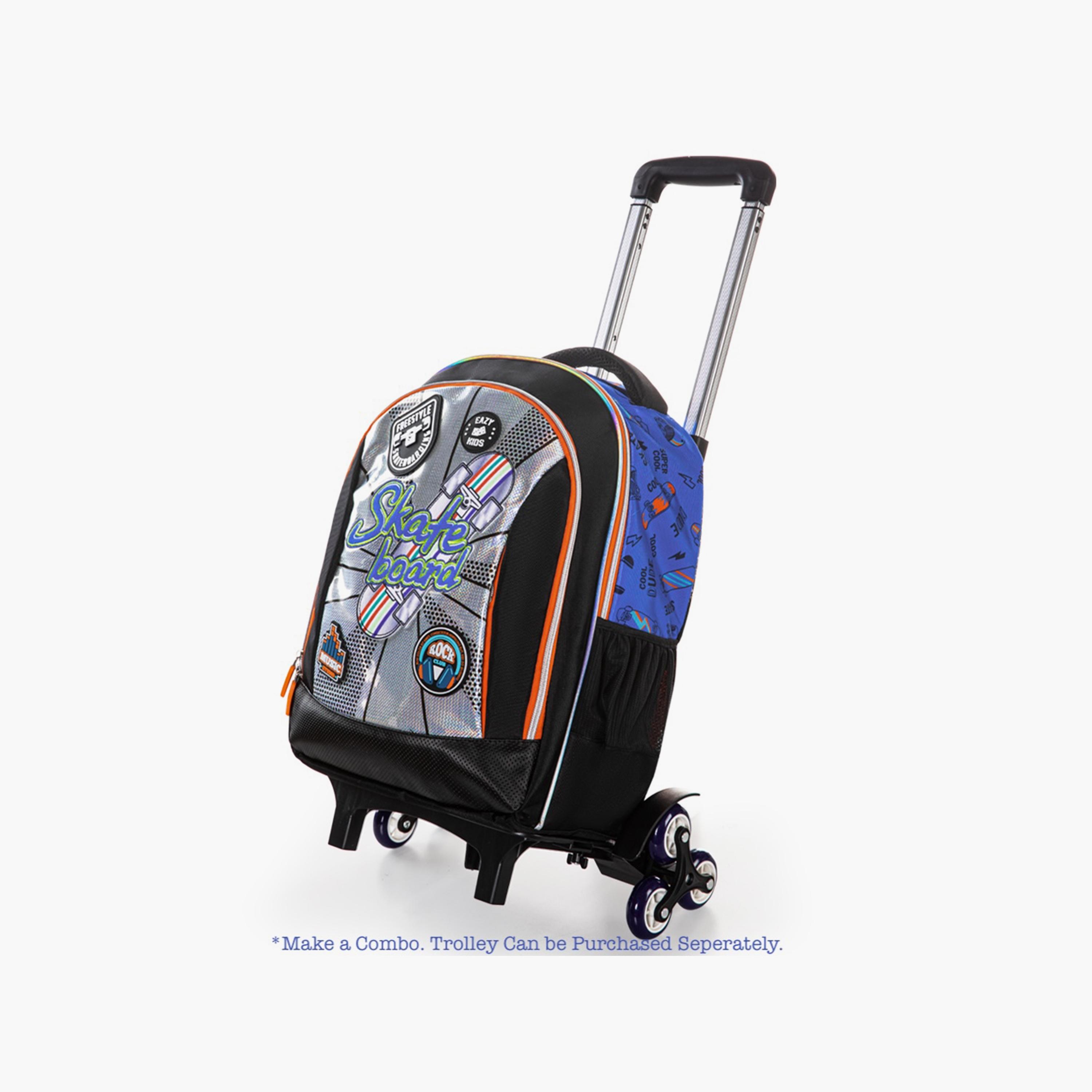Eazy Kids Printed Backpack with Lunch Bag & Pencil Case - Skate Board - 17 Inch-school-bagsandbackpacks-sets-image-10