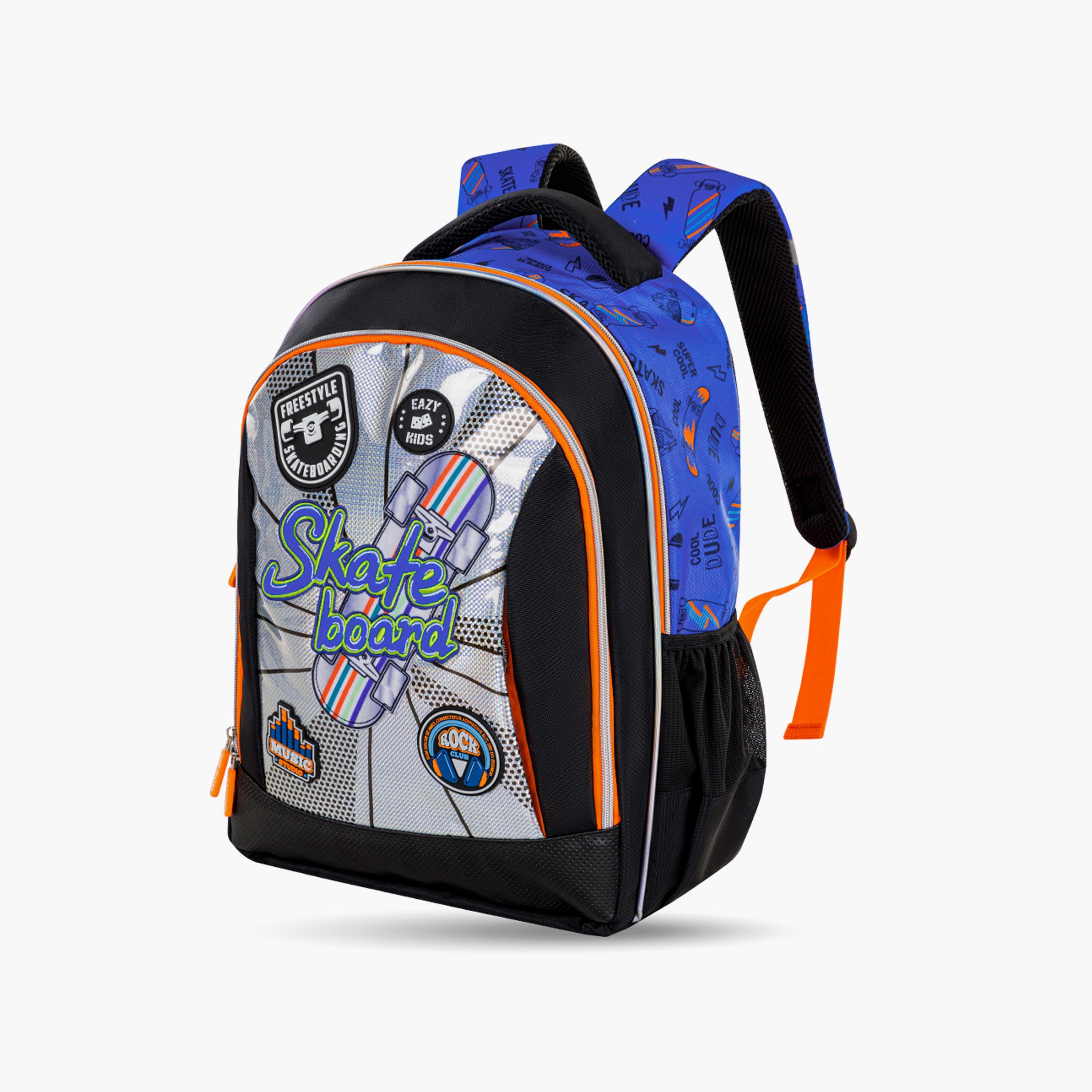 Eazy Kids Printed Backpack with Lunch Bag & Pencil Case - Skate Board - 17 Inch-school-bagsandbackpacks-sets-image-3