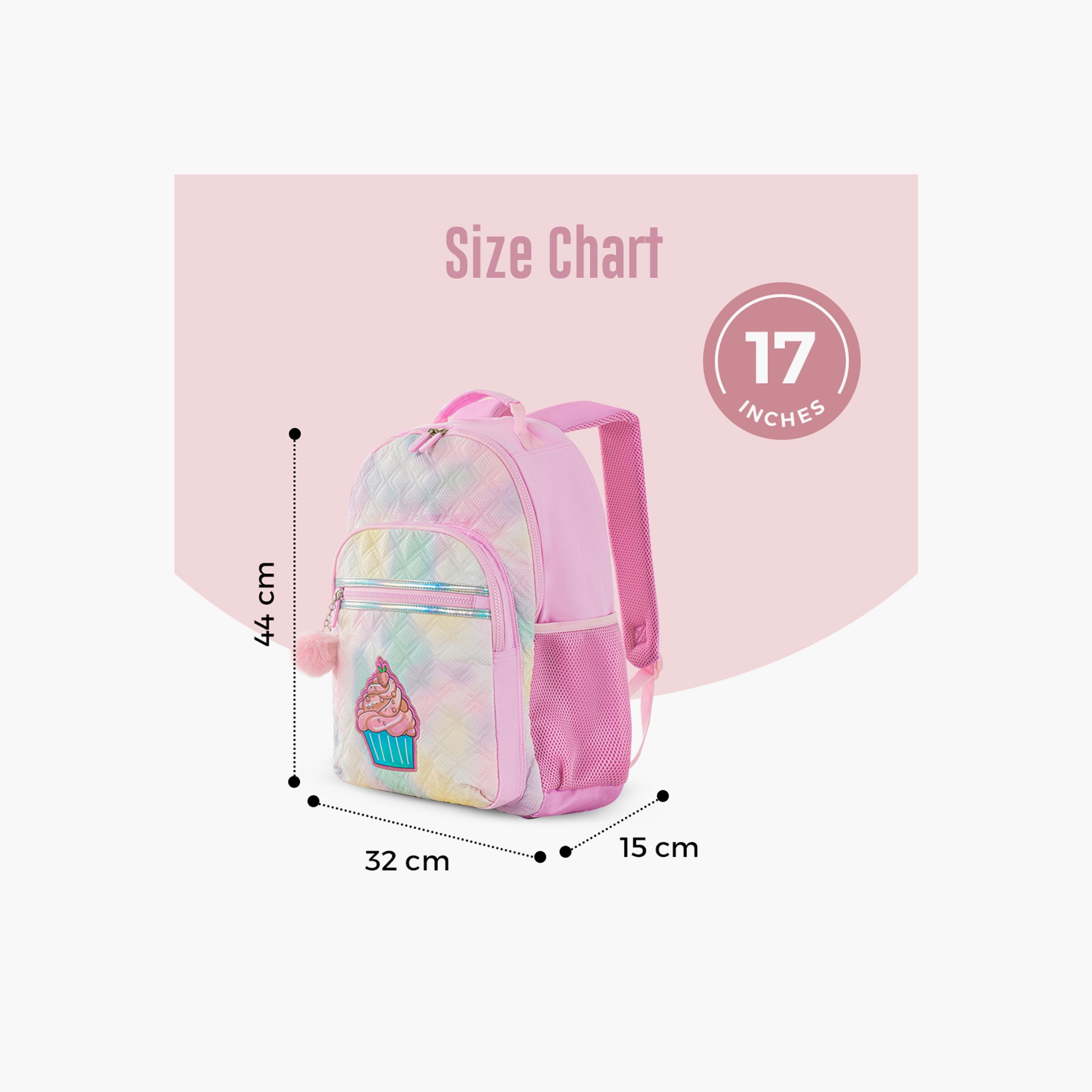 Eazy Kids Printed Backpack with Lunch Bag & Pencil Case - Sugar Pop - Pink - 17 Inch-school-bagsandbackpacks-sets-image-4