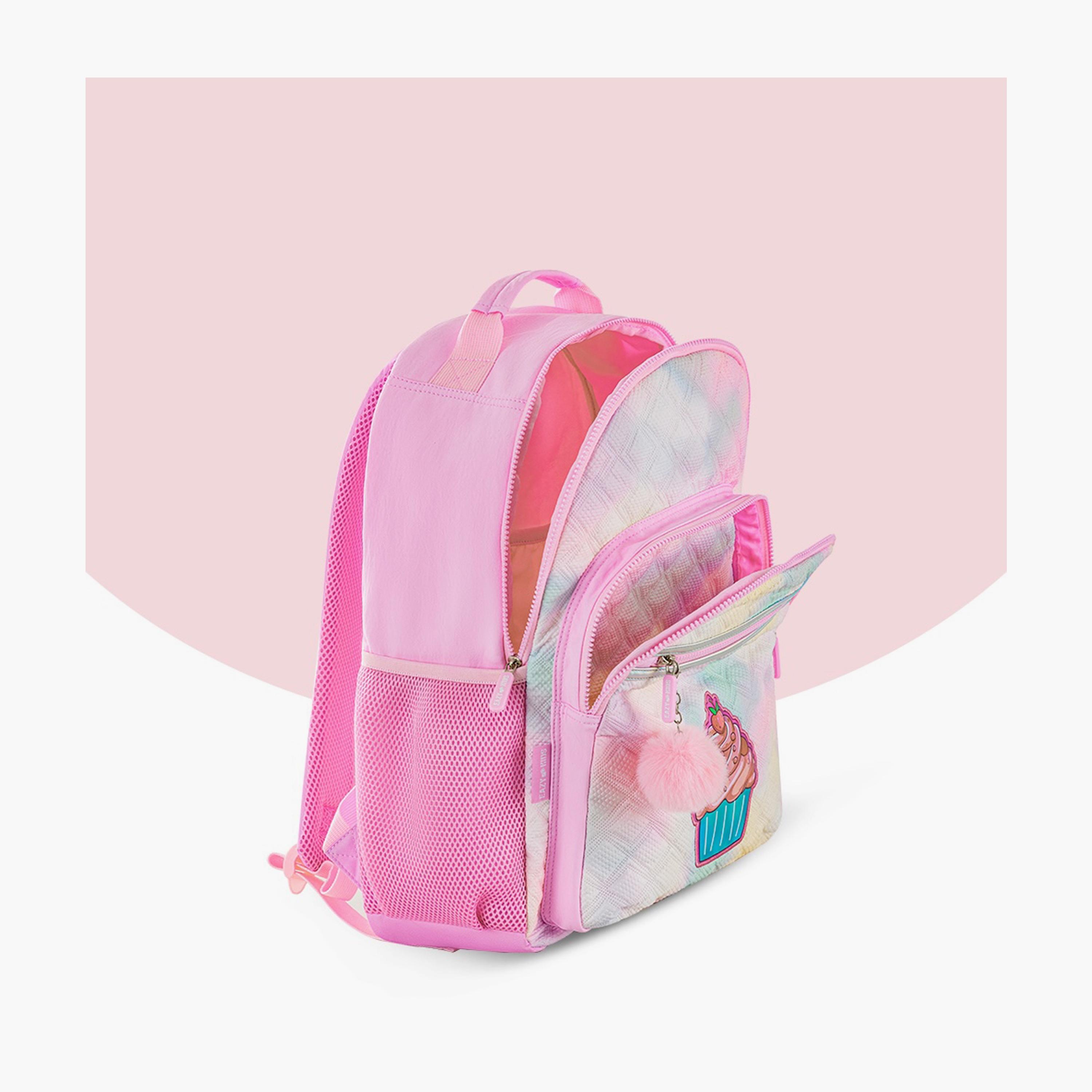 Eazy Kids Printed Backpack with Lunch Bag & Pencil Case - Sugar Pop - Pink - 17 Inch-school-bagsandbackpacks-sets-image-9
