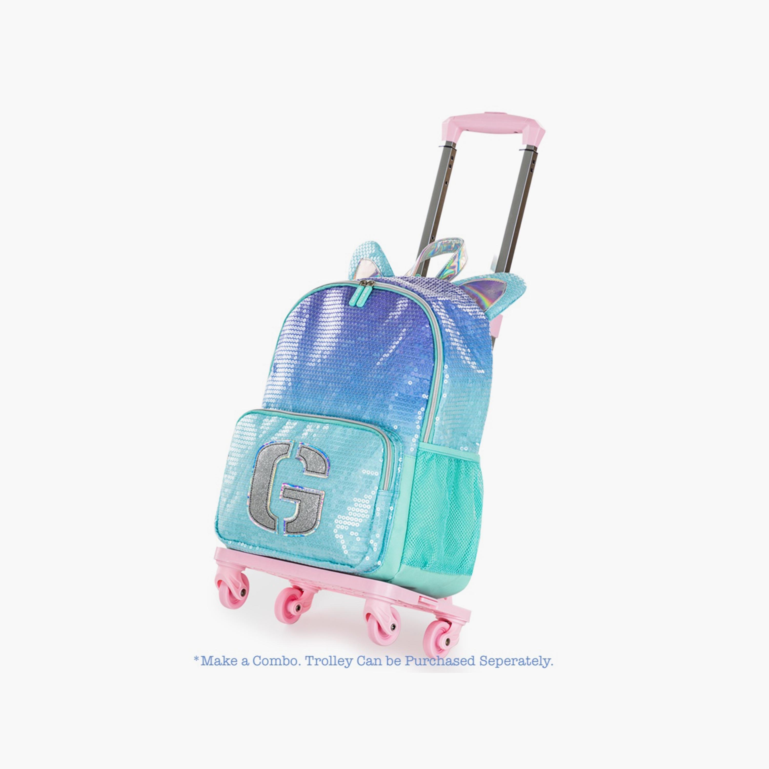 Eazy Kids Printed Backpack with Lunch Bag & Pencil Case - Girl Glitter - Green - 17 Inch-school-bagsandbackpacks-sets-image-10