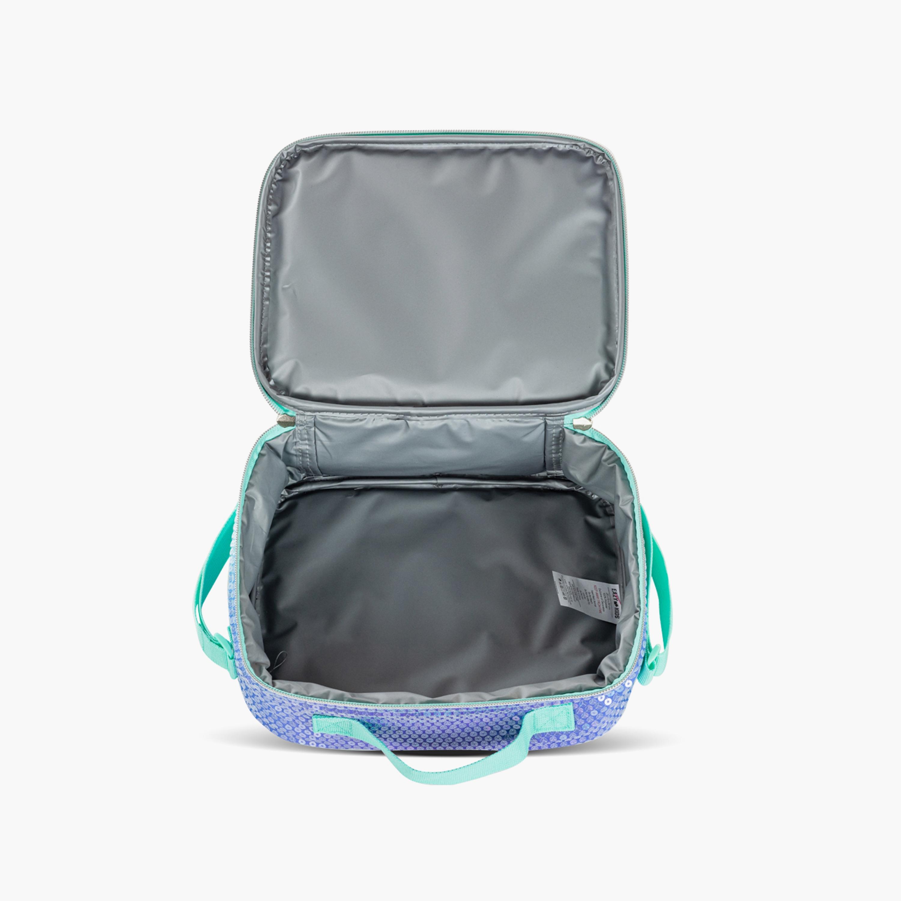 Eazy Kids Printed Backpack with Lunch Bag & Pencil Case - Girl Glitter - Green - 17 Inch-school-bagsandbackpacks-sets-image-8