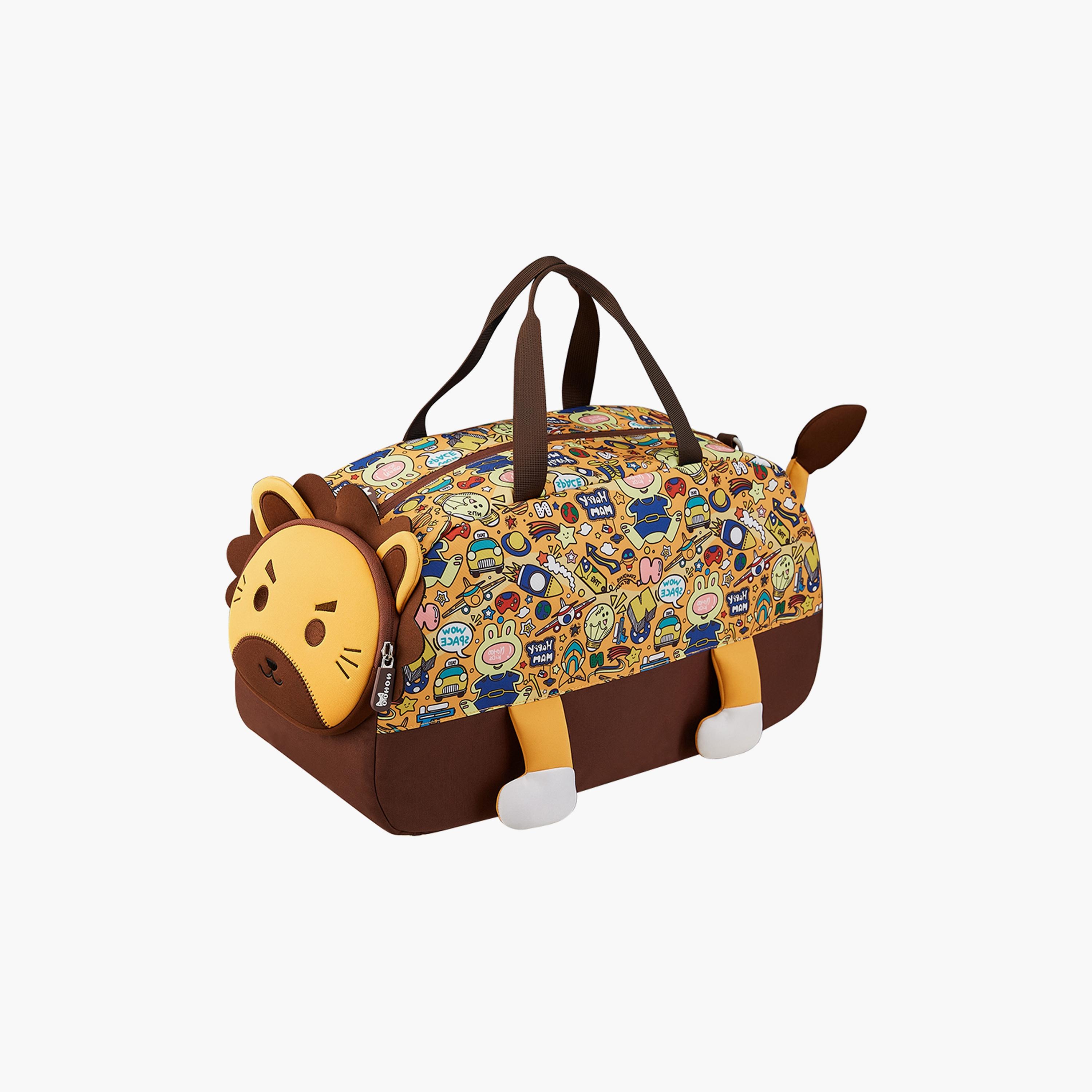 Nohoo 3D Cute Lion Duffle Bag - Brown - 18 Inch-boys-accessories-bagsandbackpacks-image-1