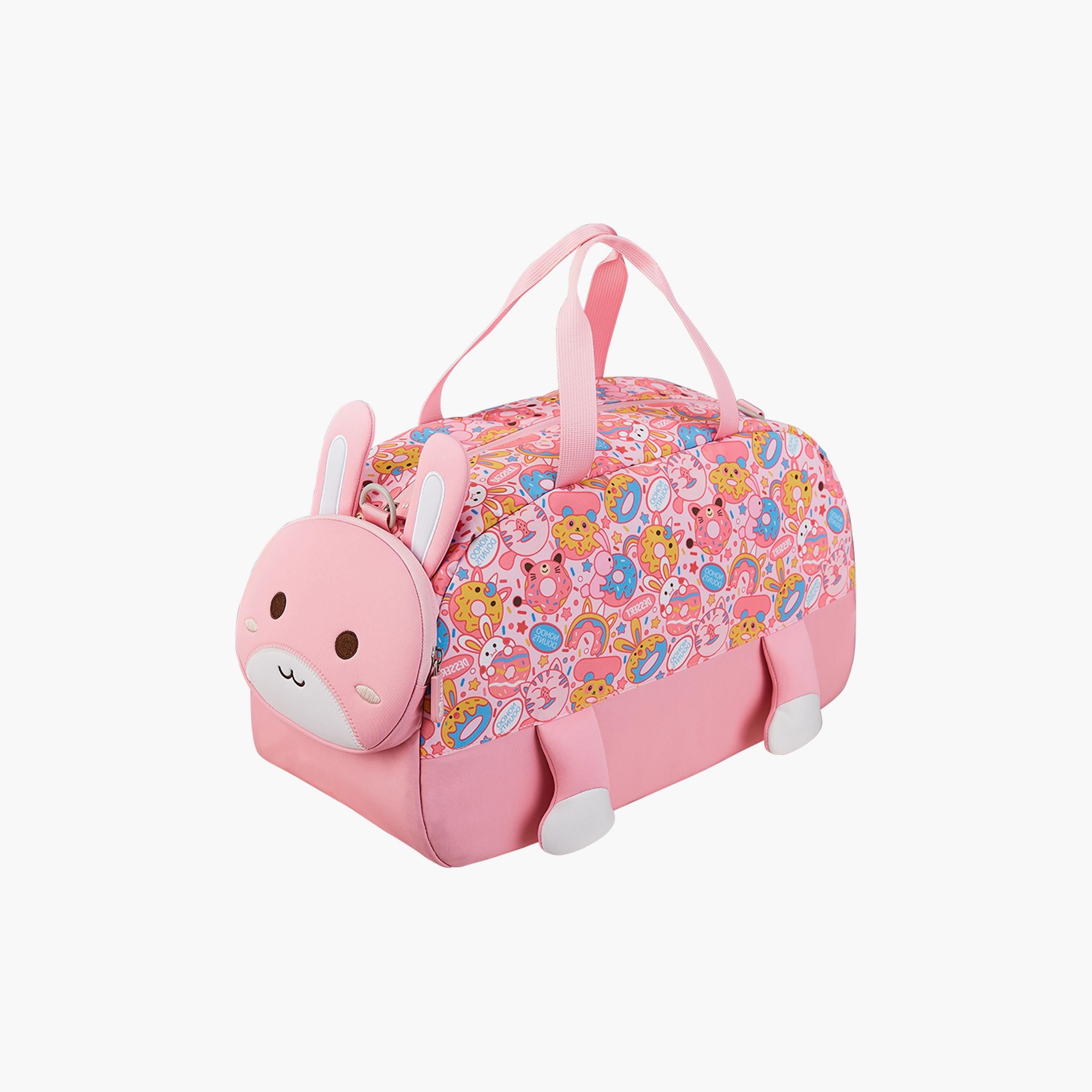 Nohoo 3D Cute Rabbit Duffle Bag - Pink - 18 Inch-girls-accessories-bags-image-1
